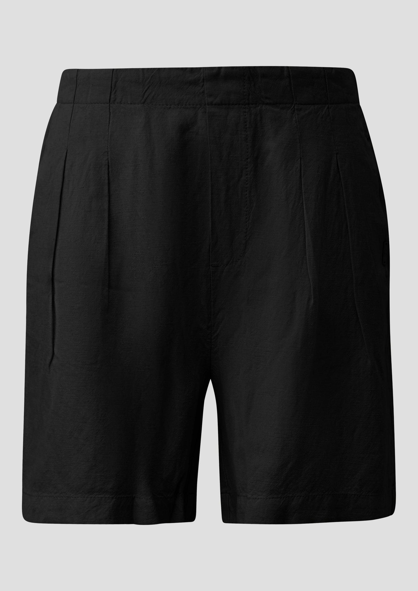 QS - Bundfalten-Shorts aus Leinenmix - Farbe: Schwarz