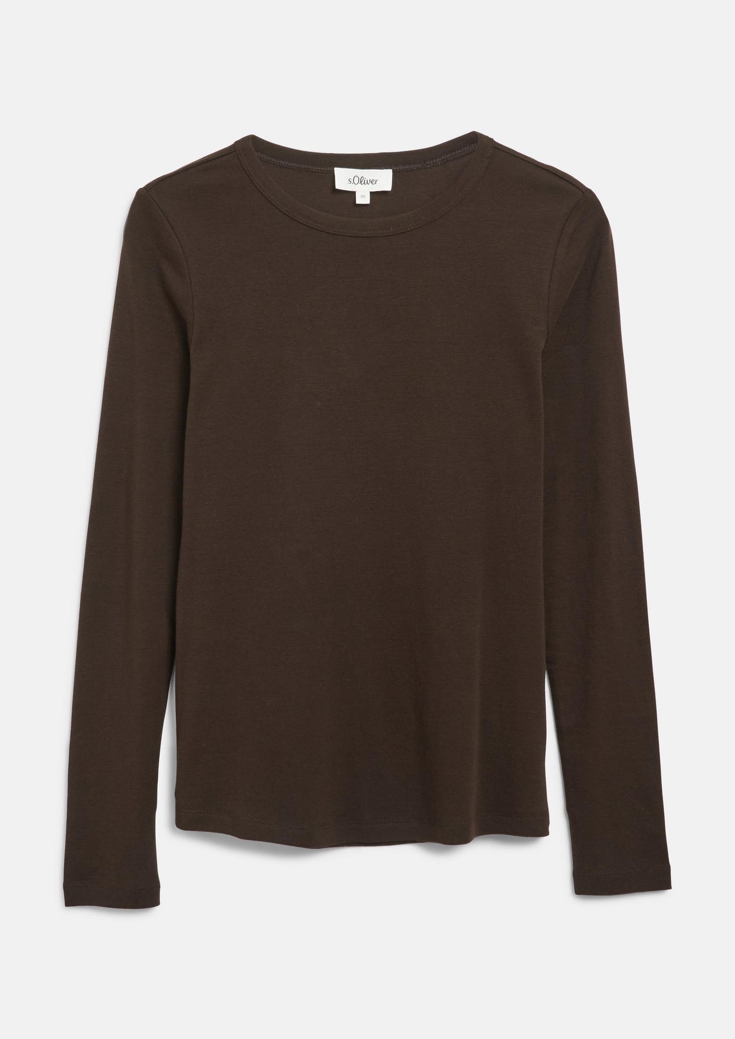 s.Oliver - Longsleeve im Slim Fit - Farbe: Dunkelbraun