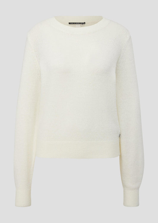 QS - Pullover aus Strick - Farbe: creme
