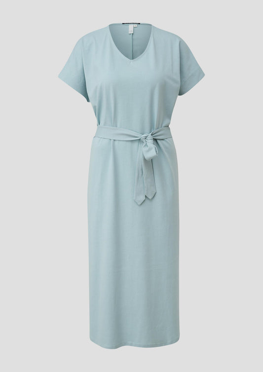 QS - Kurzarm-Kleid aus Jersey - Farbe: helles türkis
