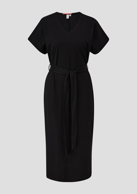 QS - Kurzarm-Kleid aus Jersey - Farbe: schwarz