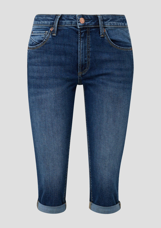 QS - Capri-Jeans Catie / Slim Fit / Mid Rise / Slim Leg  - Farbe: dunkelblau