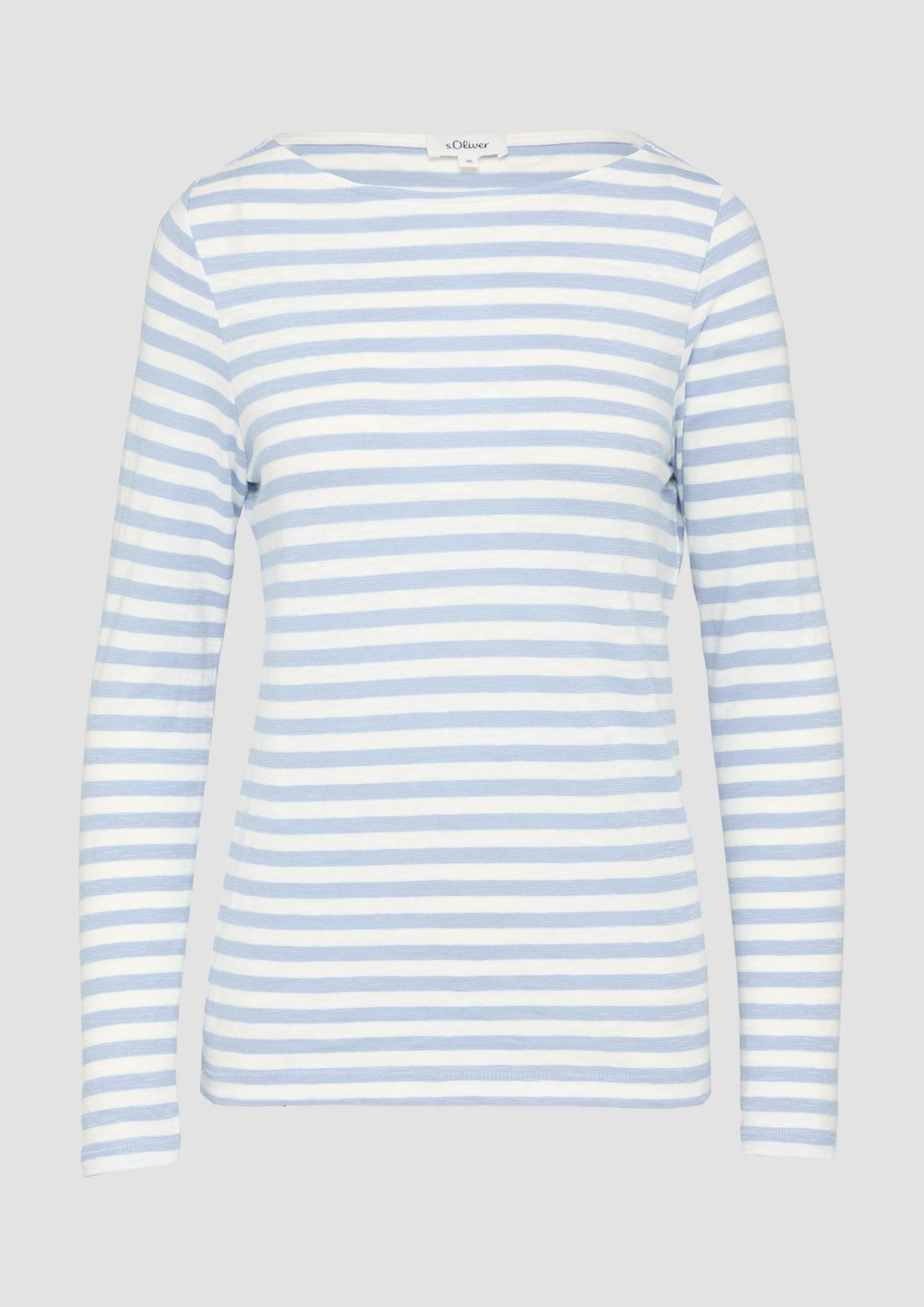 s.Oliver - Shirt aus Flammgarn mit U-Boot-Ausschnitt - Farbe: hellblau