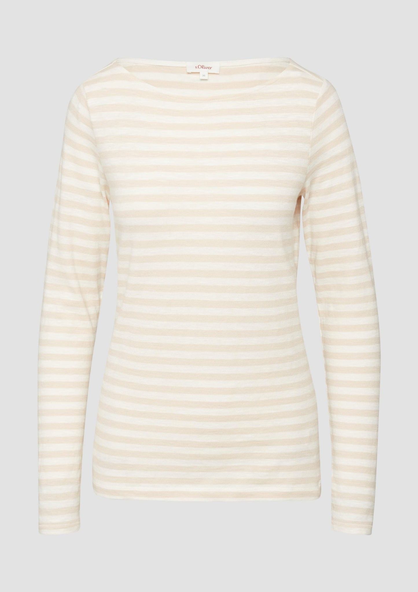 s.Oliver - Langarmshirt aus Flammgarn - Farbe: beige