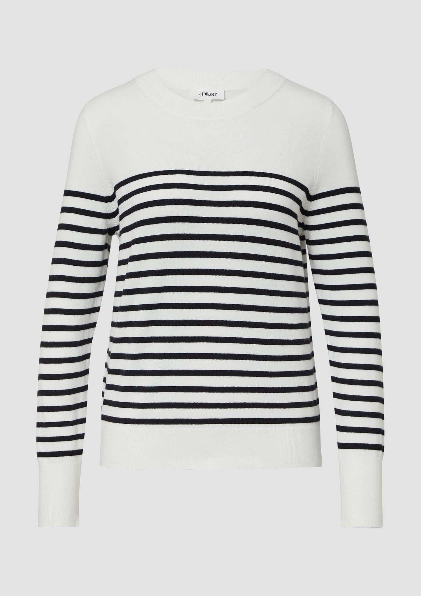 s.Oliver - Gestreifter Pullover aus Viskosemix - Farbe: Creme