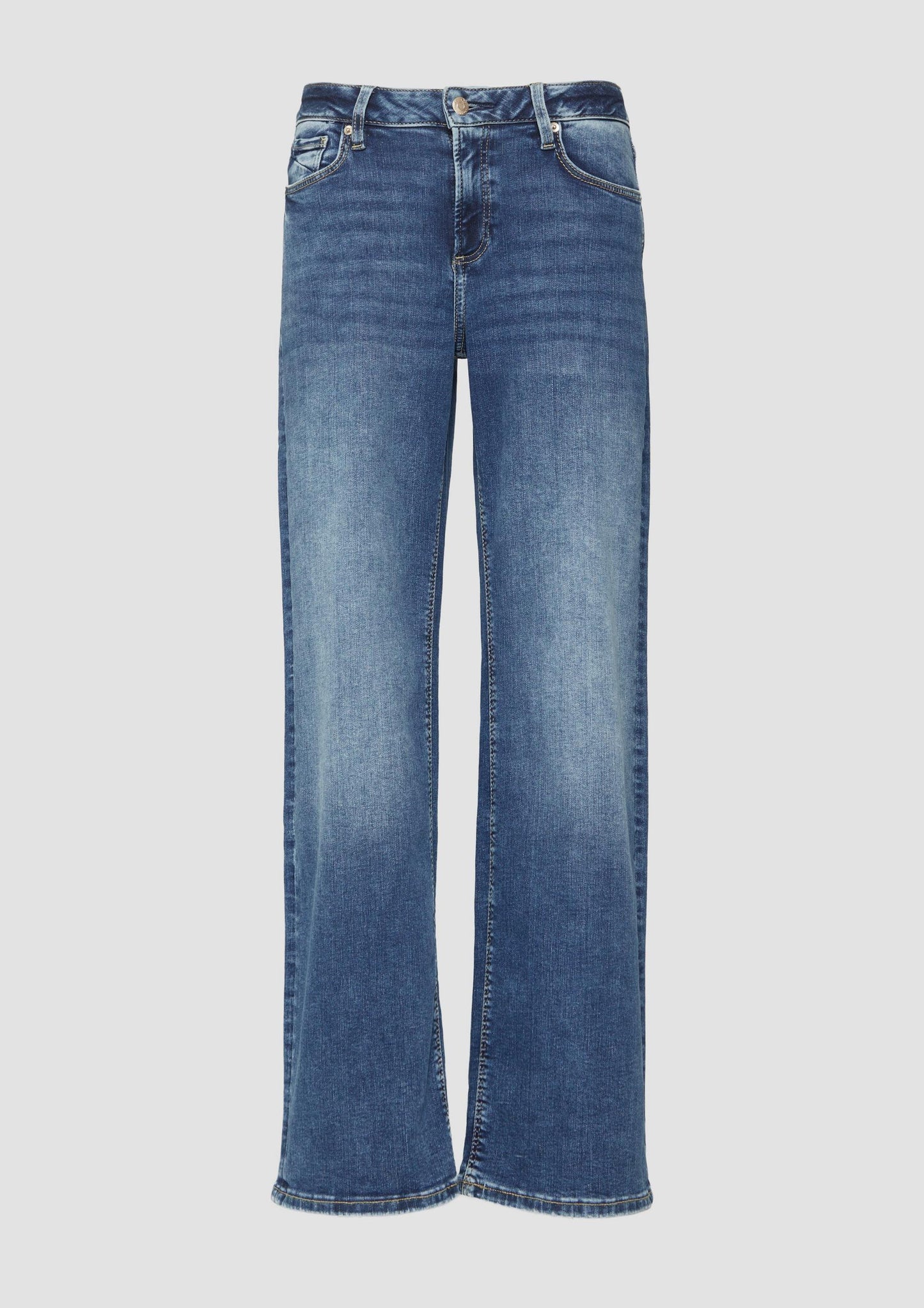 QS - Jeans Catie / Slim Fit / Mid Rise / Wide Leg / Superstretch - Farbe: Blau