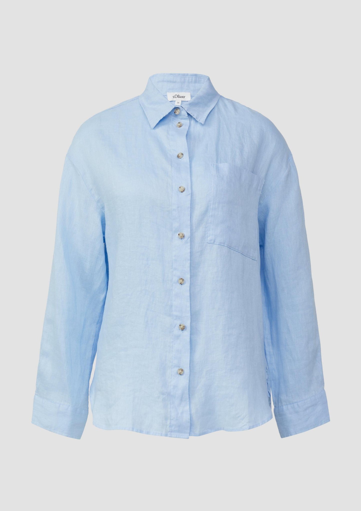 s.Oliver - Bluse aus reinem Leinen - Farbe: hellblau