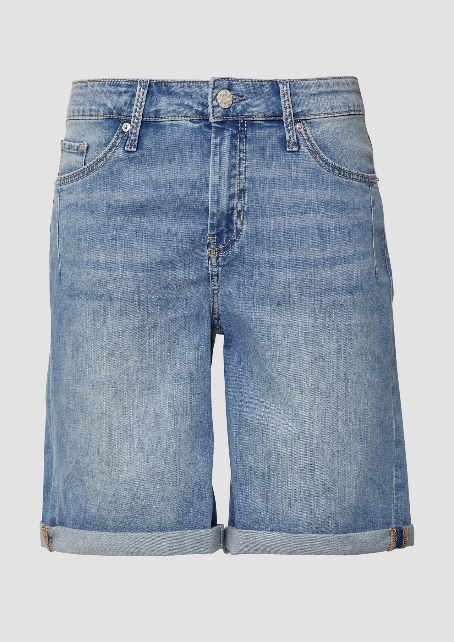 s.Oliver - Bermuda-Jeans Karolin / Regular Fit / Mid Rise / Turn-up - Farbe: blau