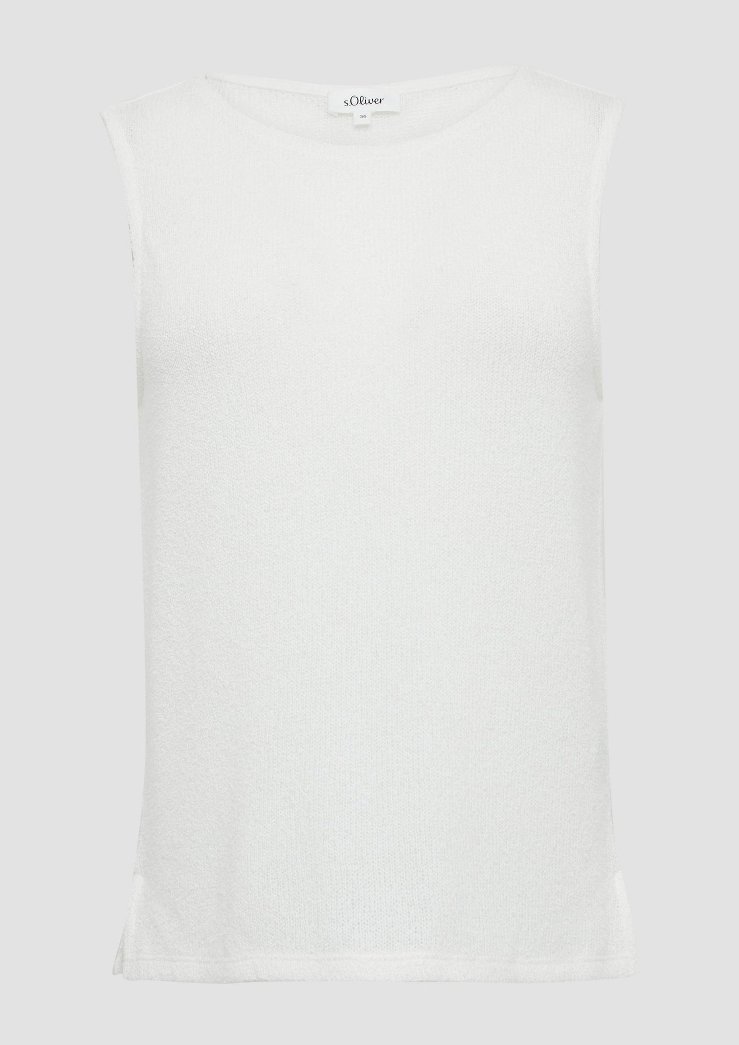 s.Oliver - Semitransparentes Stricktop mit Rundhalsausschnitt - Farbe: creme