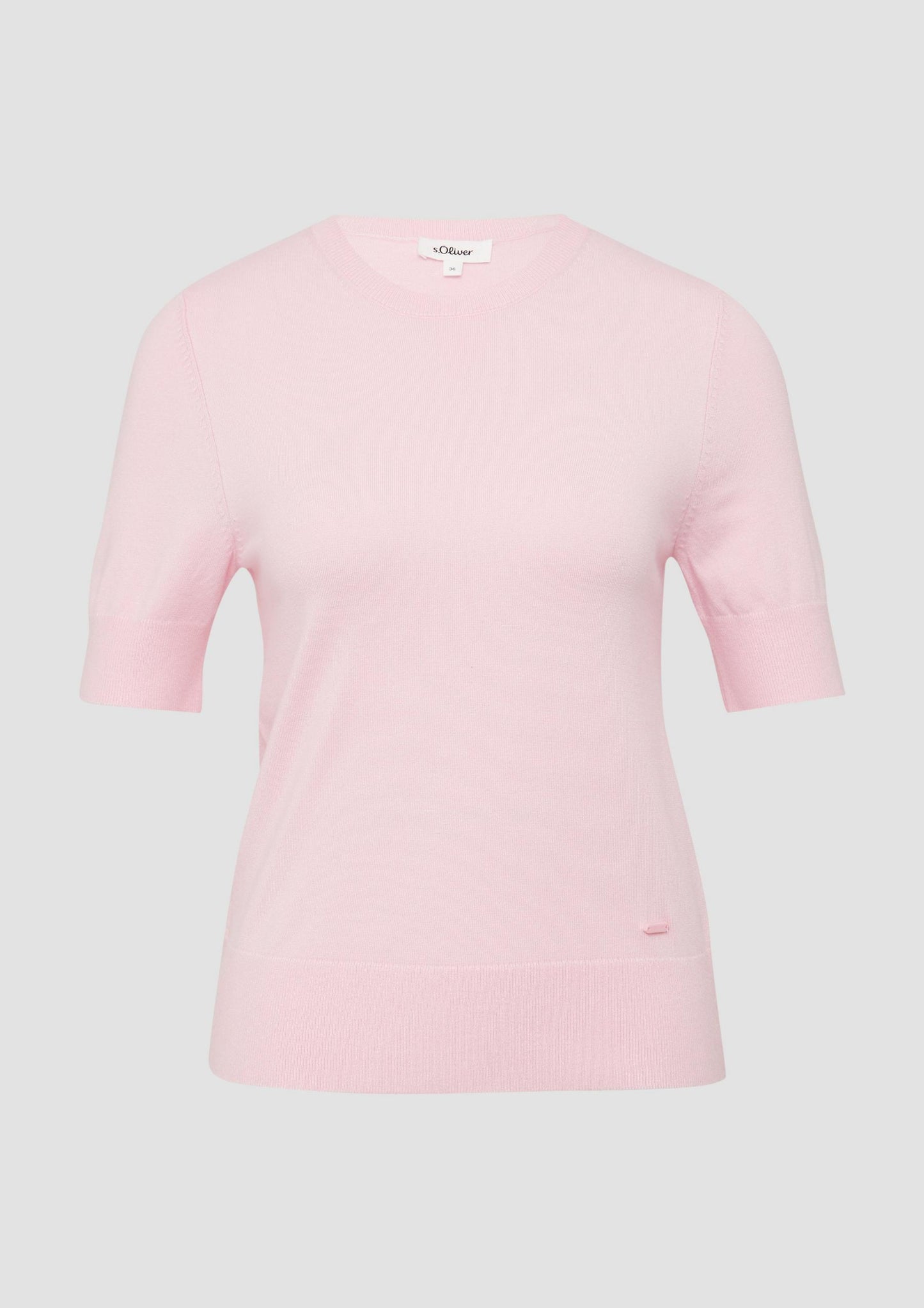 s.Oliver - KurzÀrmeliger Strickpullover aus Viskosemix - Farbe: zartrosa