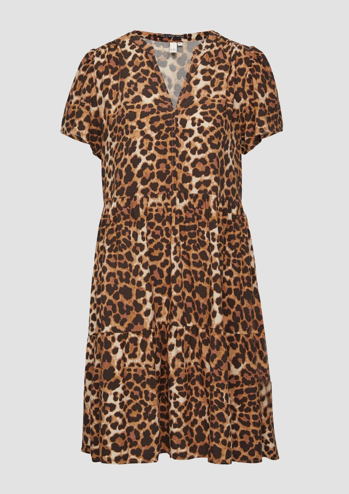 QS - Kurzes Viskosekleid - Farbe: mehrfarbig