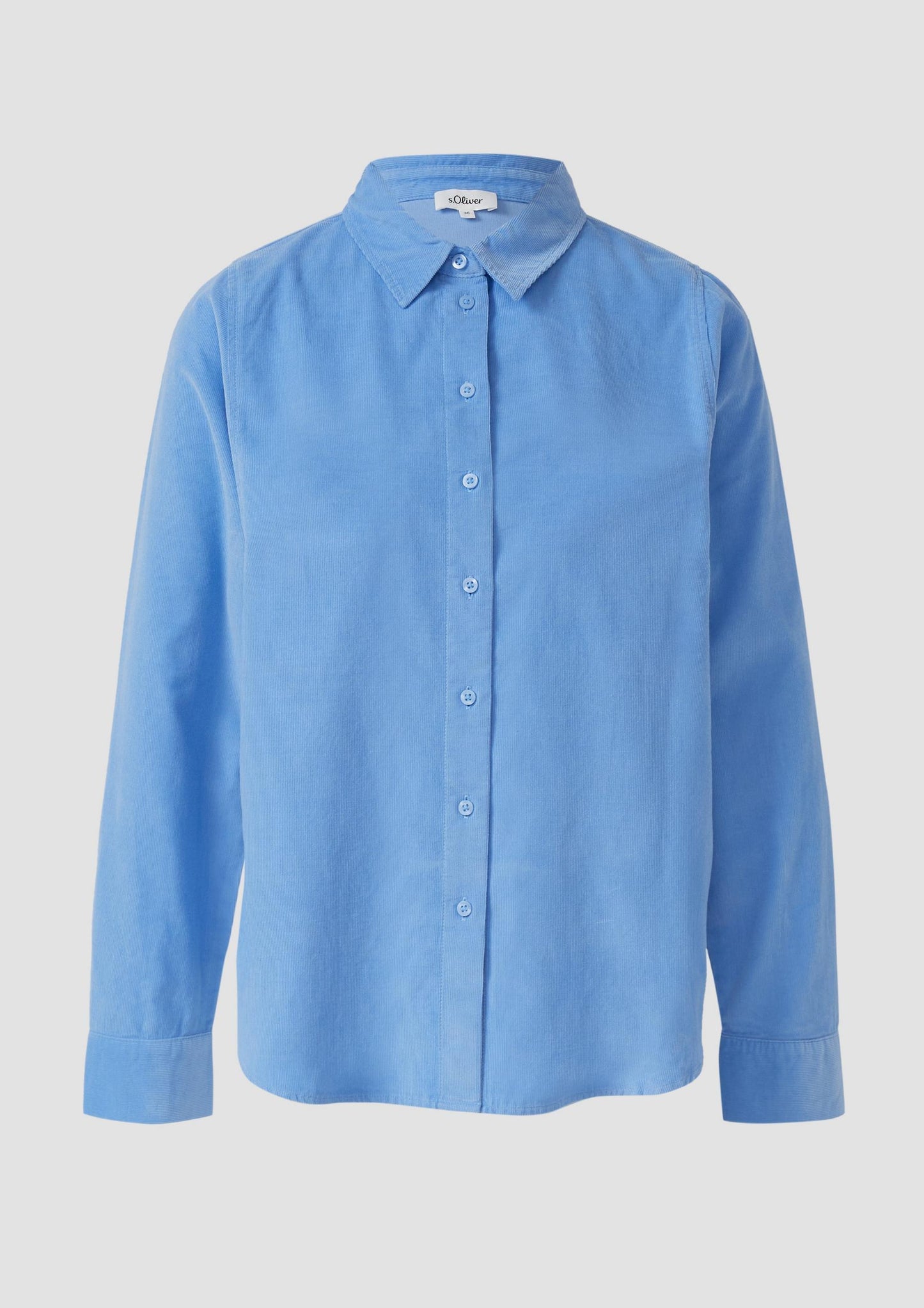 s.Oliver - Feincord-Bluse mit Hemdkragen - Farbe: blau