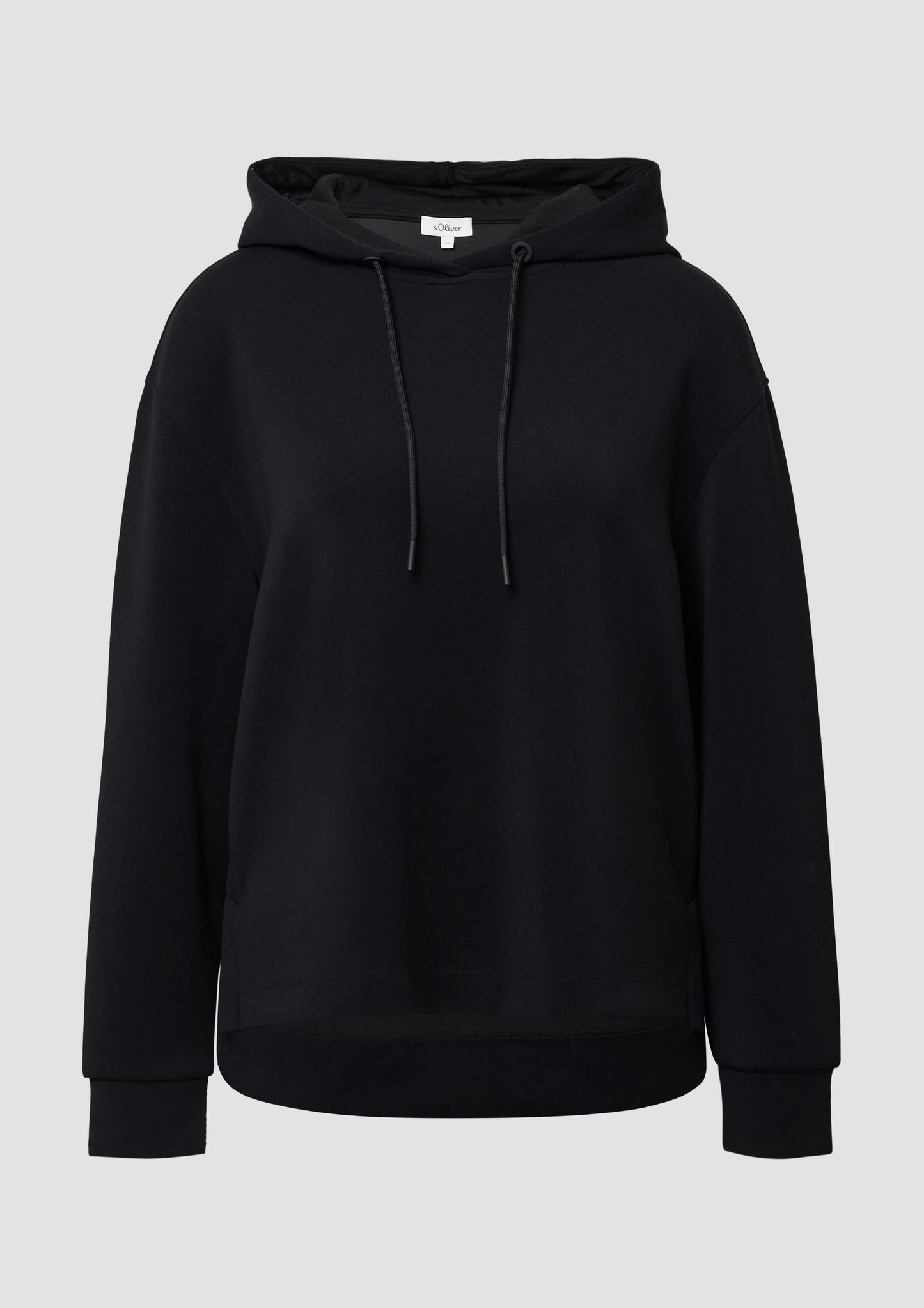 Scuba-Hoodie mit Seitenschlitzen - Schwarz