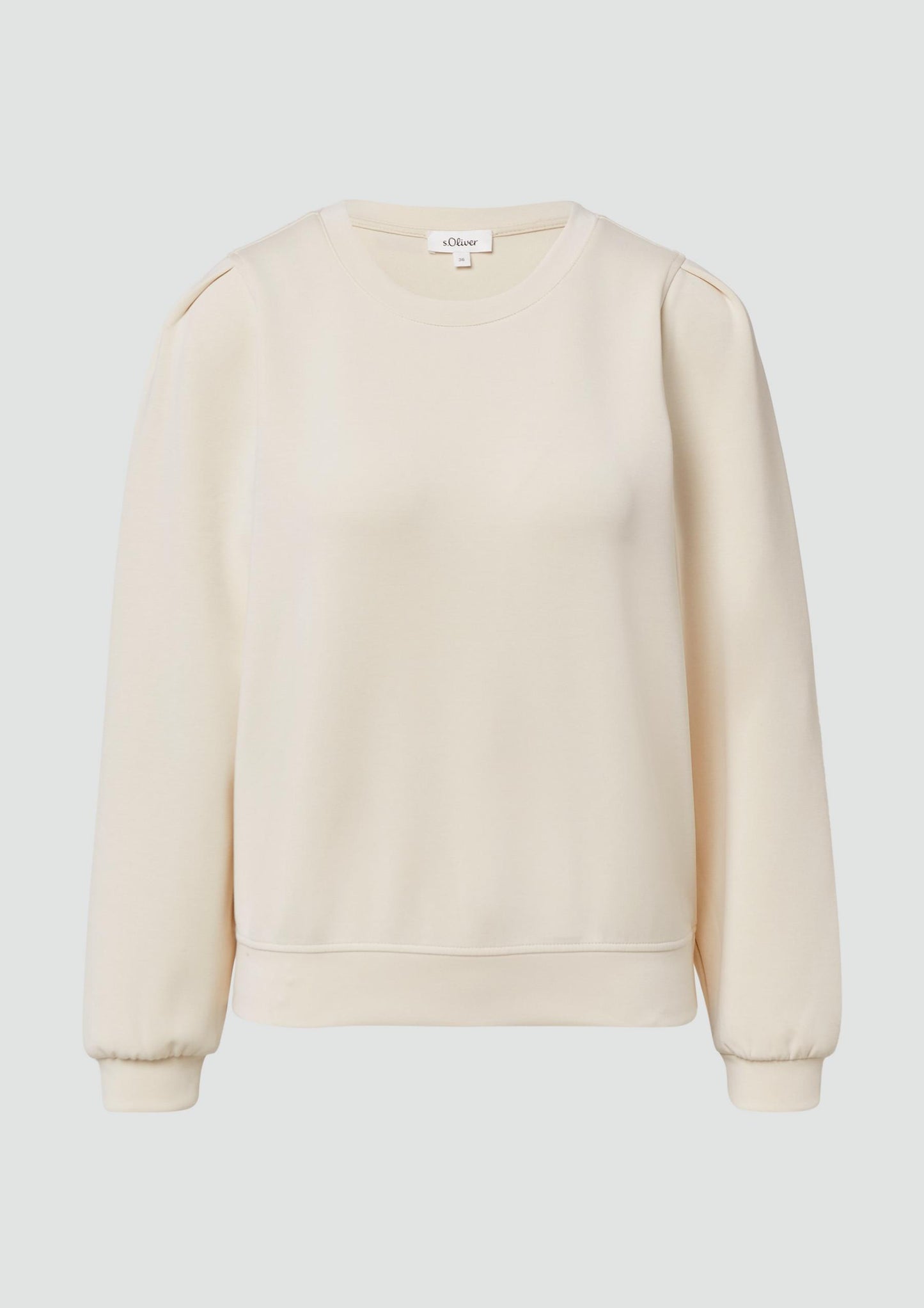 s.Oliver - Scuba-Sweatshirt mit PuffÀrmeln - Farbe: sand