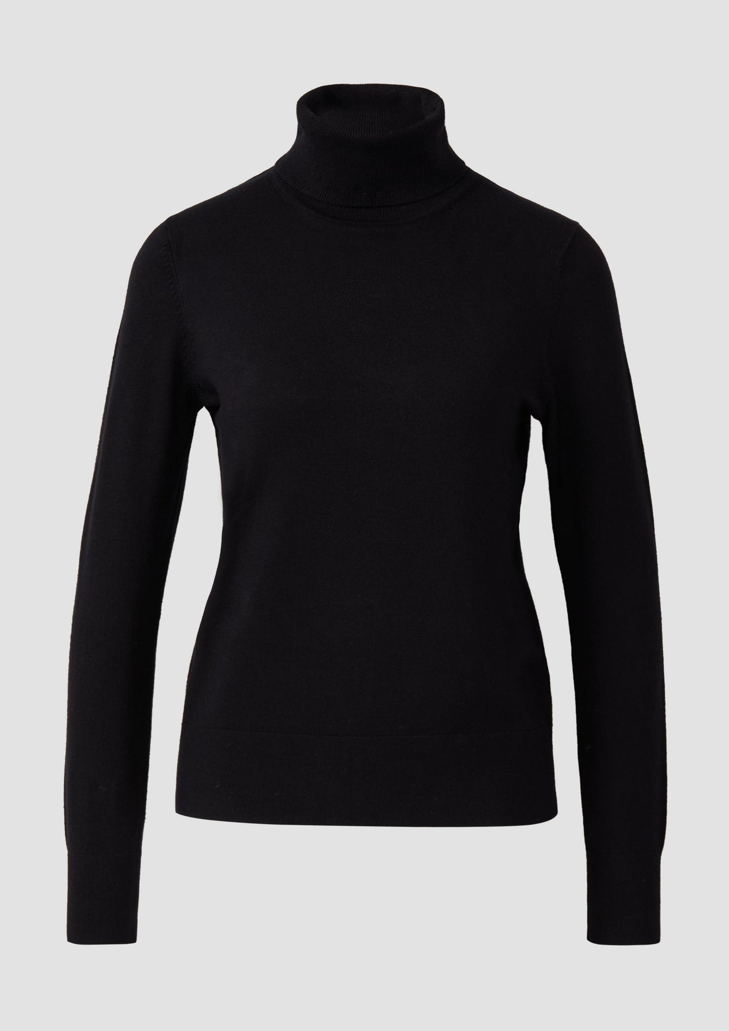 s.Oliver - Rollkragenpullover aus Viskosemix - Farbe: Schwarz