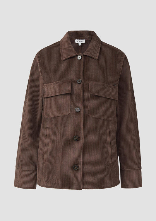s.Oliver - Overshirt Bluse aus Cord - Farbe: Dunkelbraun