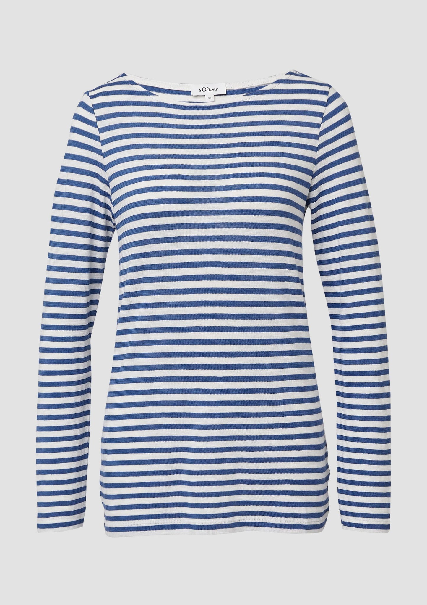 s.Oliver - Gestreiftes Langarmshirt - Farbe: royalblau