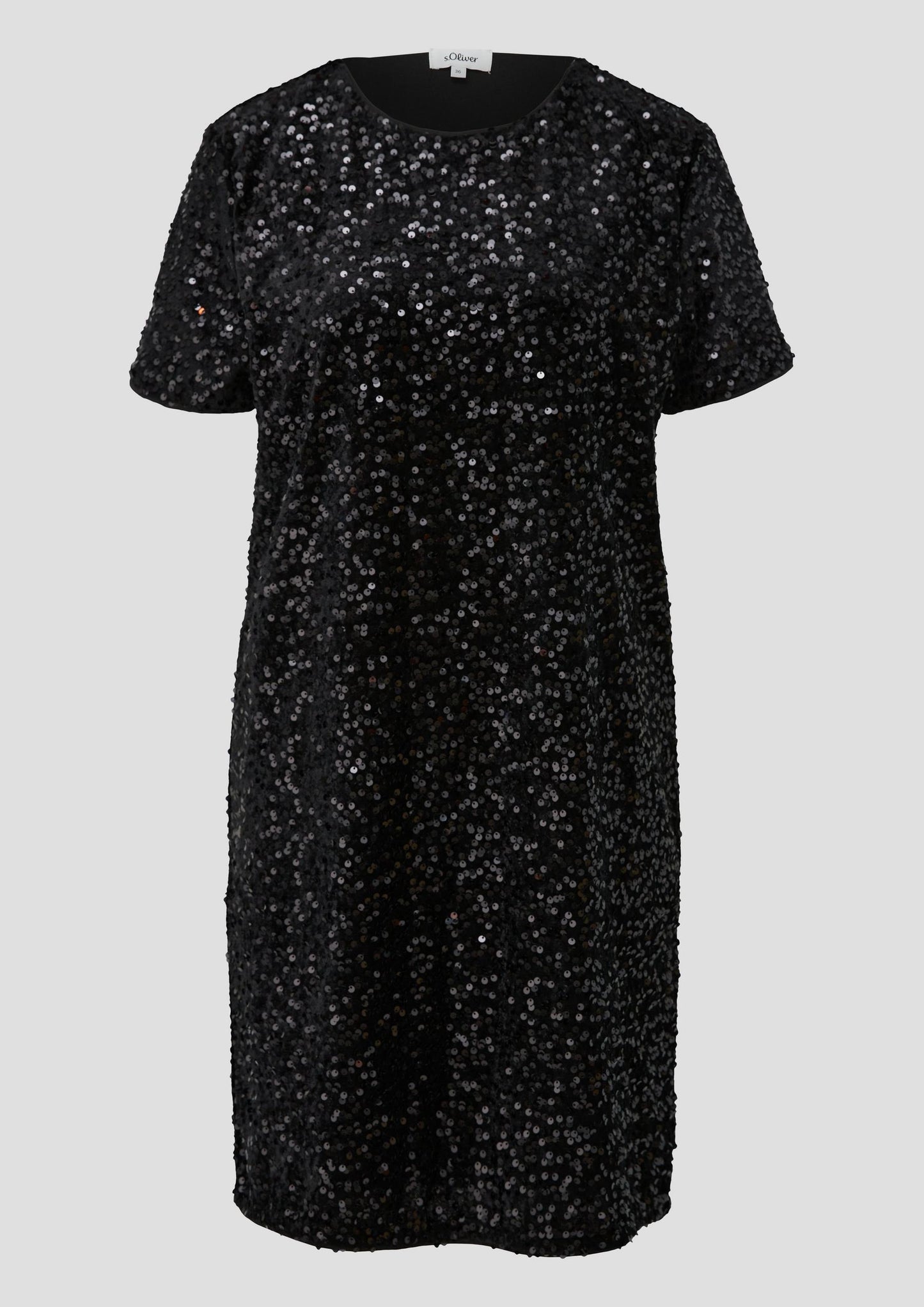 s.Oliver - Samtkleid mit Pailletten - Farbe: Schwarz