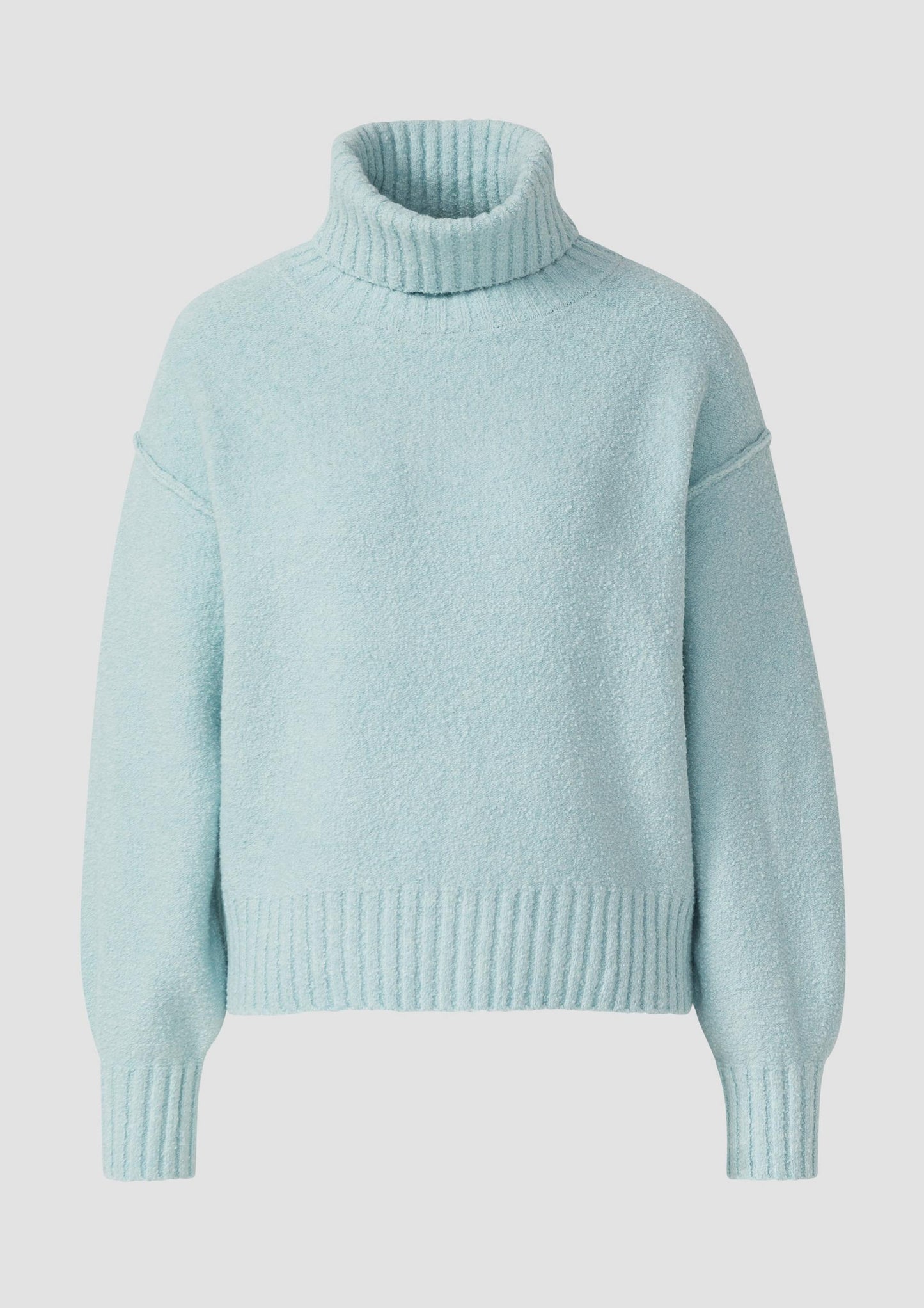 s.Oliver - Bouclé-Strickpullover mit Rollkragen - Farbe: Azurblau