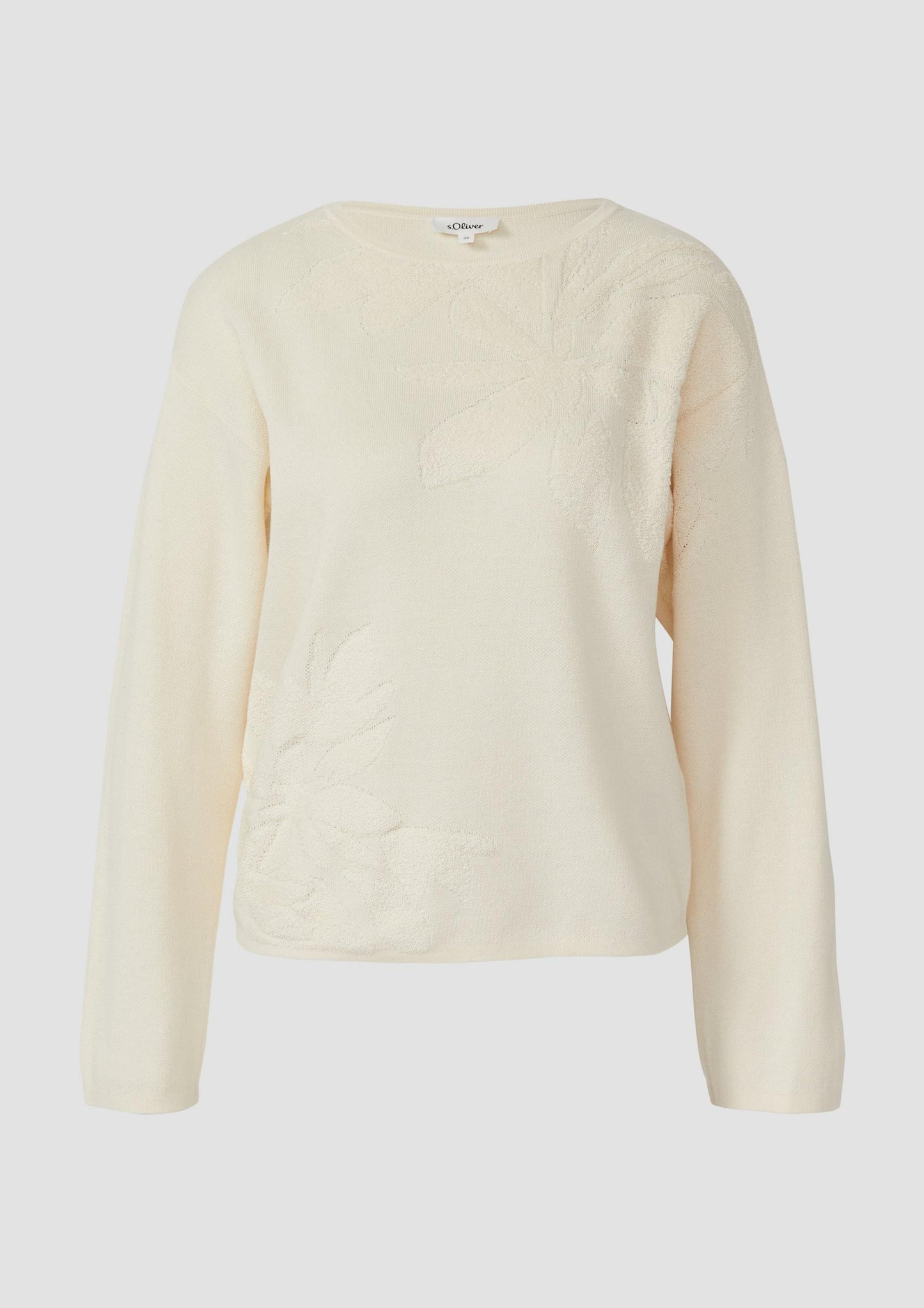 s.Oliver - Pullover mit dekorativem Strickmuster - Farbe: Beige