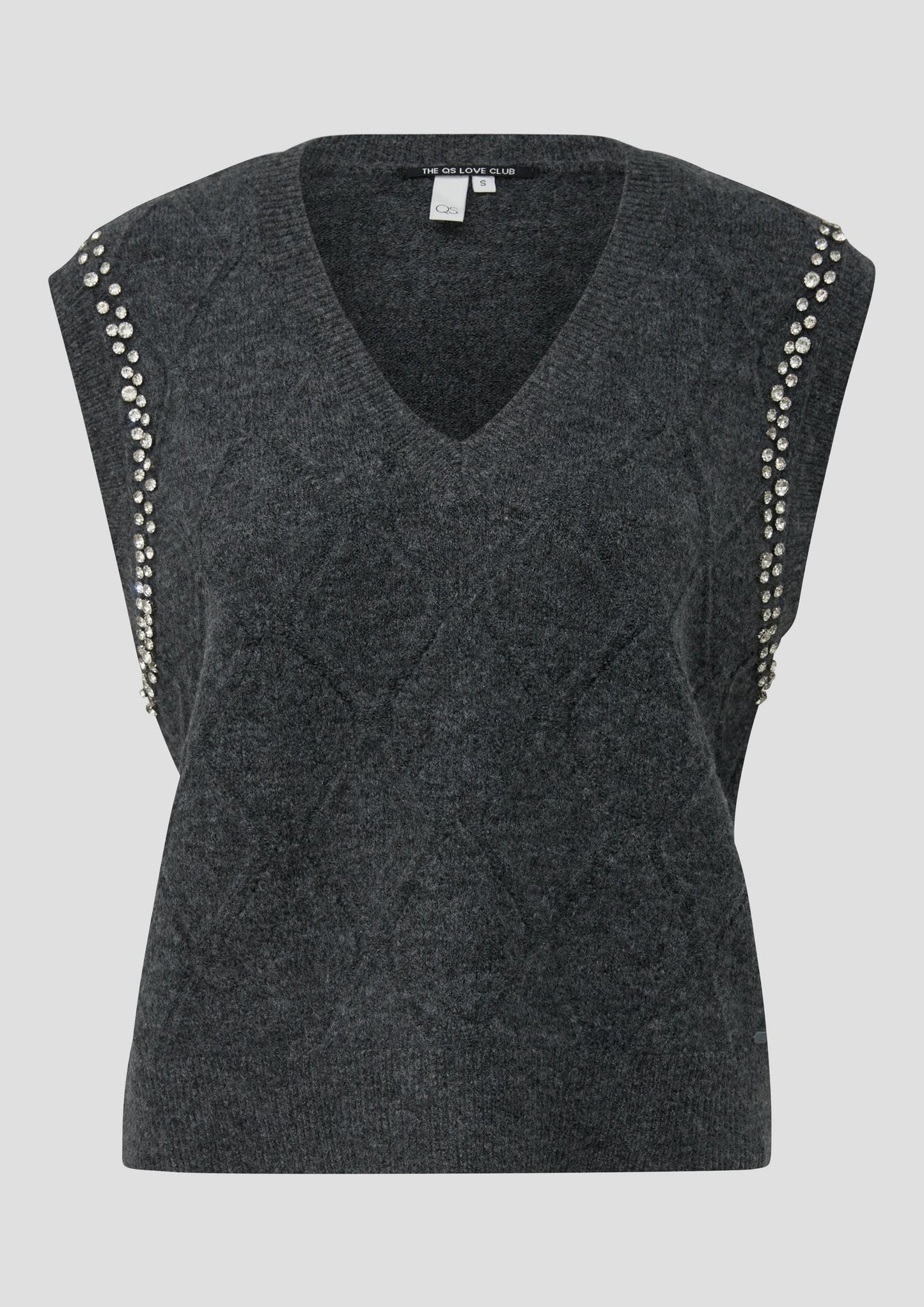 QS - Pullunder mit Glitzersteinen - Farbe: Anthrazit