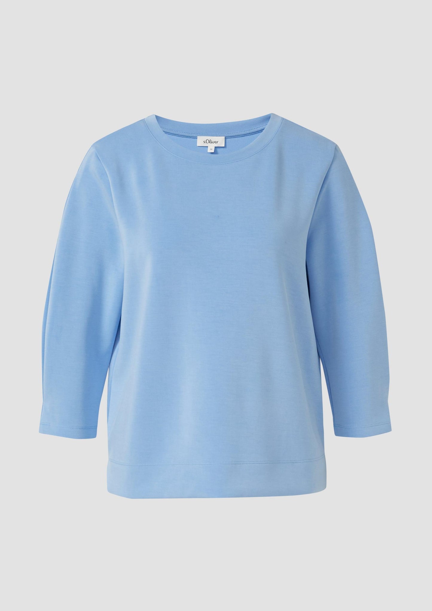 s.Oliver - Sweatshirt aus Scuba mit 3/4-Arm - Farbe: Hellblau