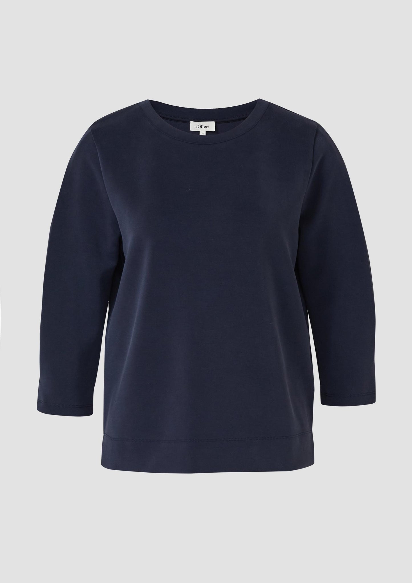 s.Oliver - Sweatshirt aus Scuba mit 3/4-Arm - Farbe: Navy