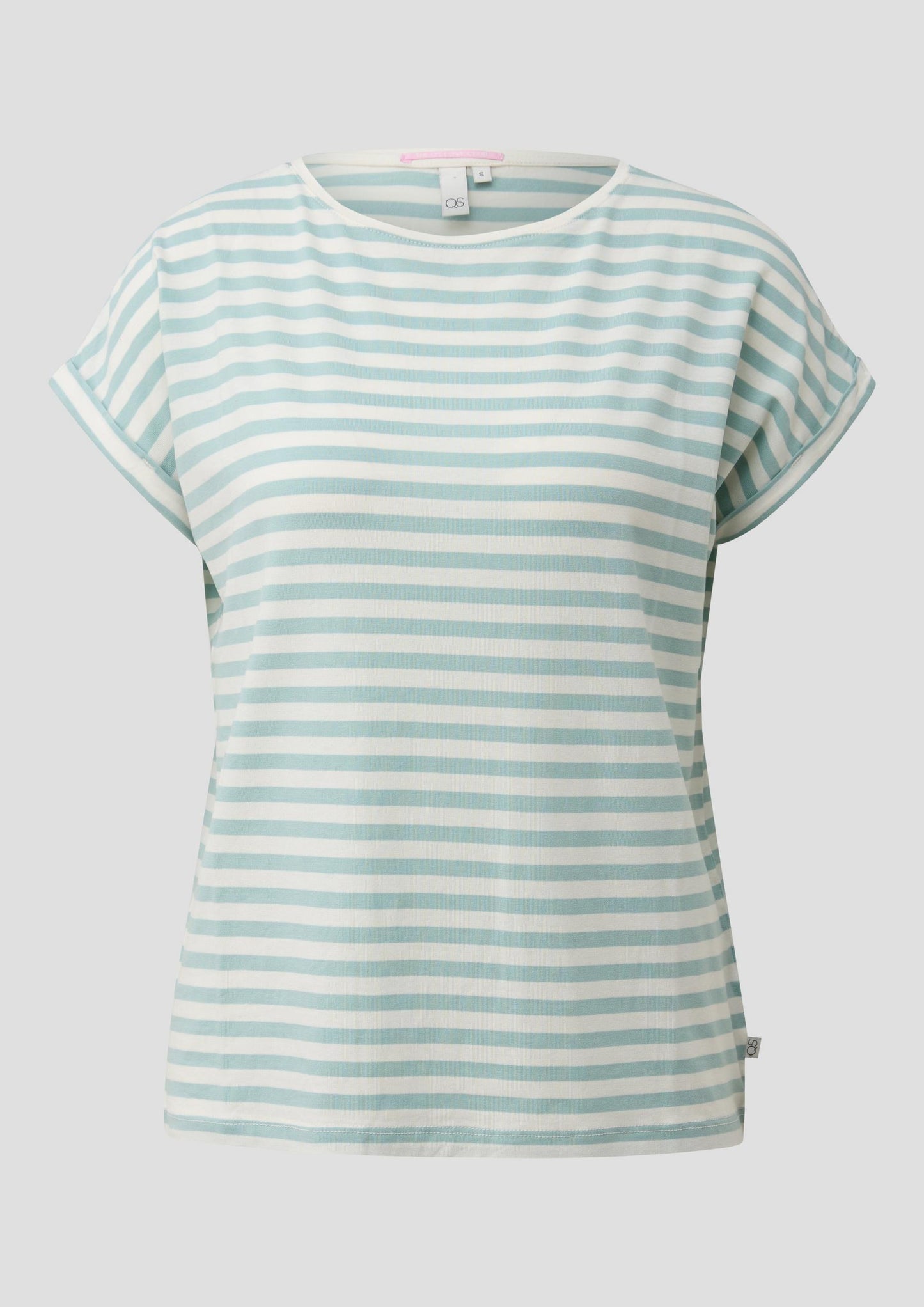 QS Damen T-Shirt - Helles Tuerkis Lyocellmix