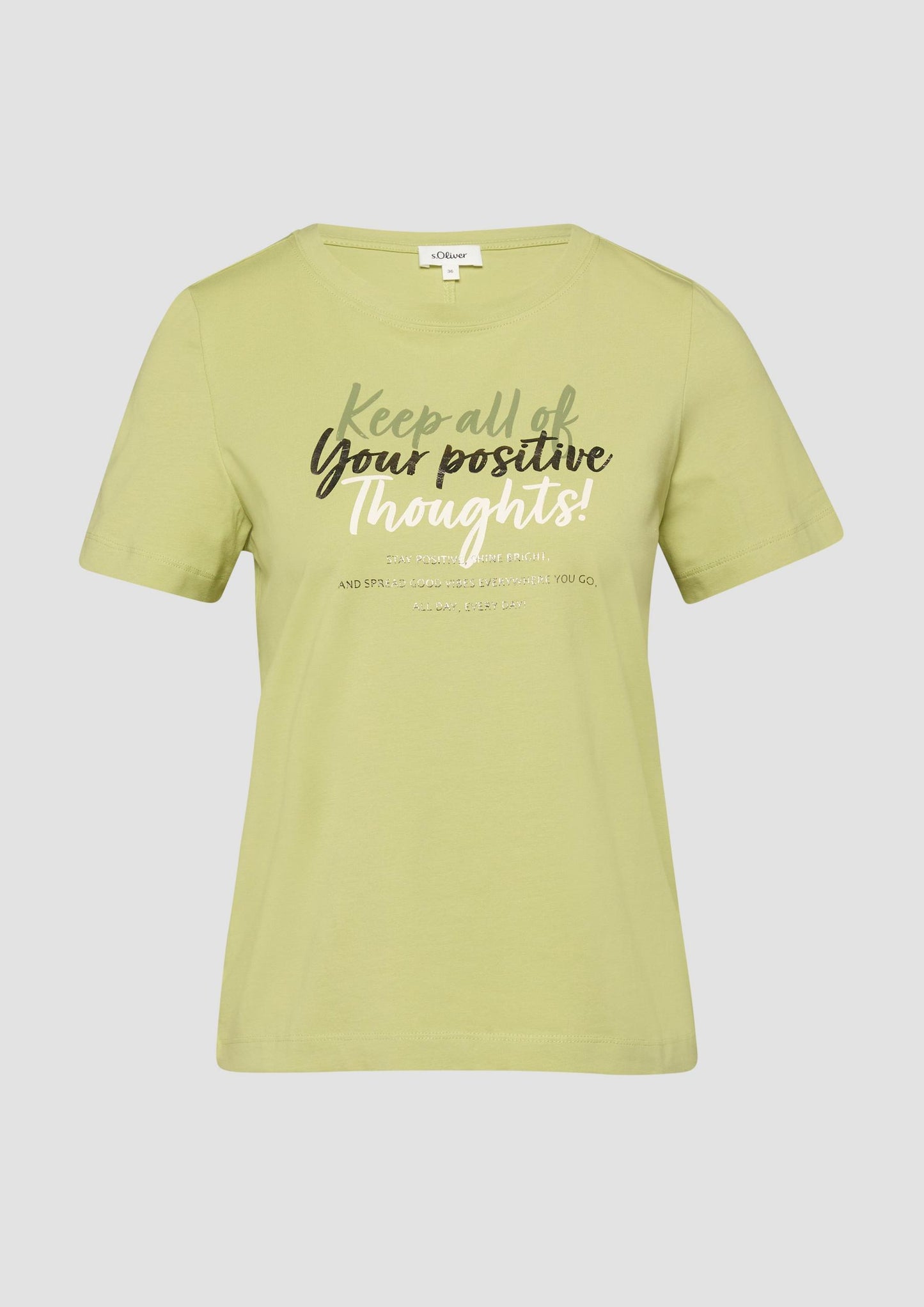 s.Oliver - T-Shirt aus weichem Baumwollmix mit Artwork - Farbe: Gruen