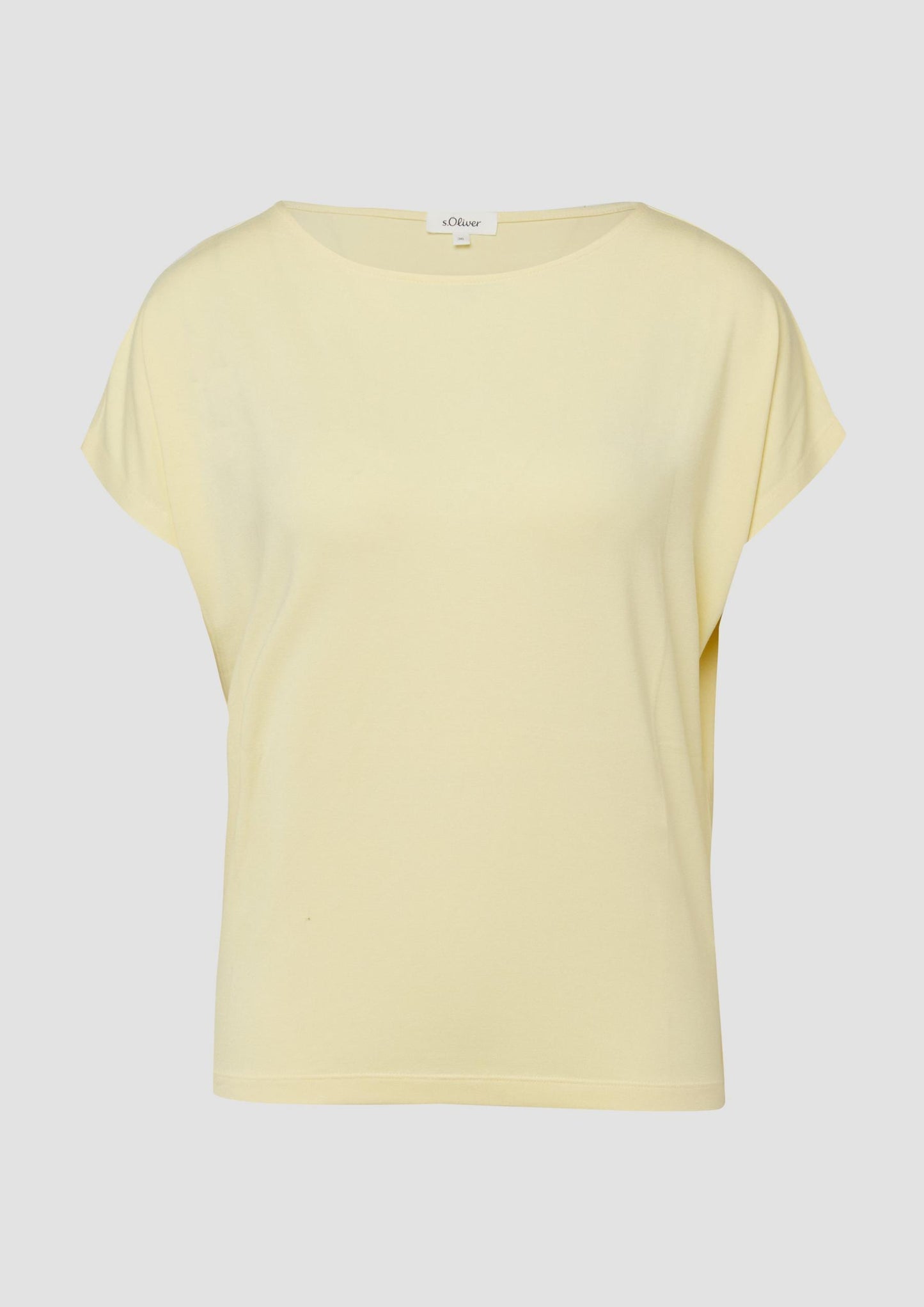 s.Oliver - Fließendes Jersey-Shirt mit überschnittenen Schultern - Farbe: Hellgelb