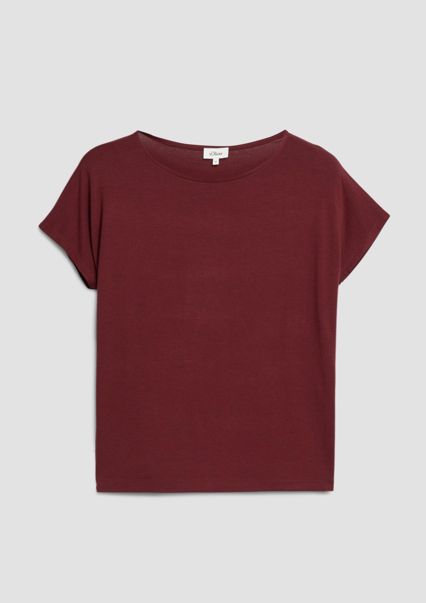 s.Oliver - Fließendes Jersey-Shirt mit überschnittenen Schultern - Farbe: Bordeaux