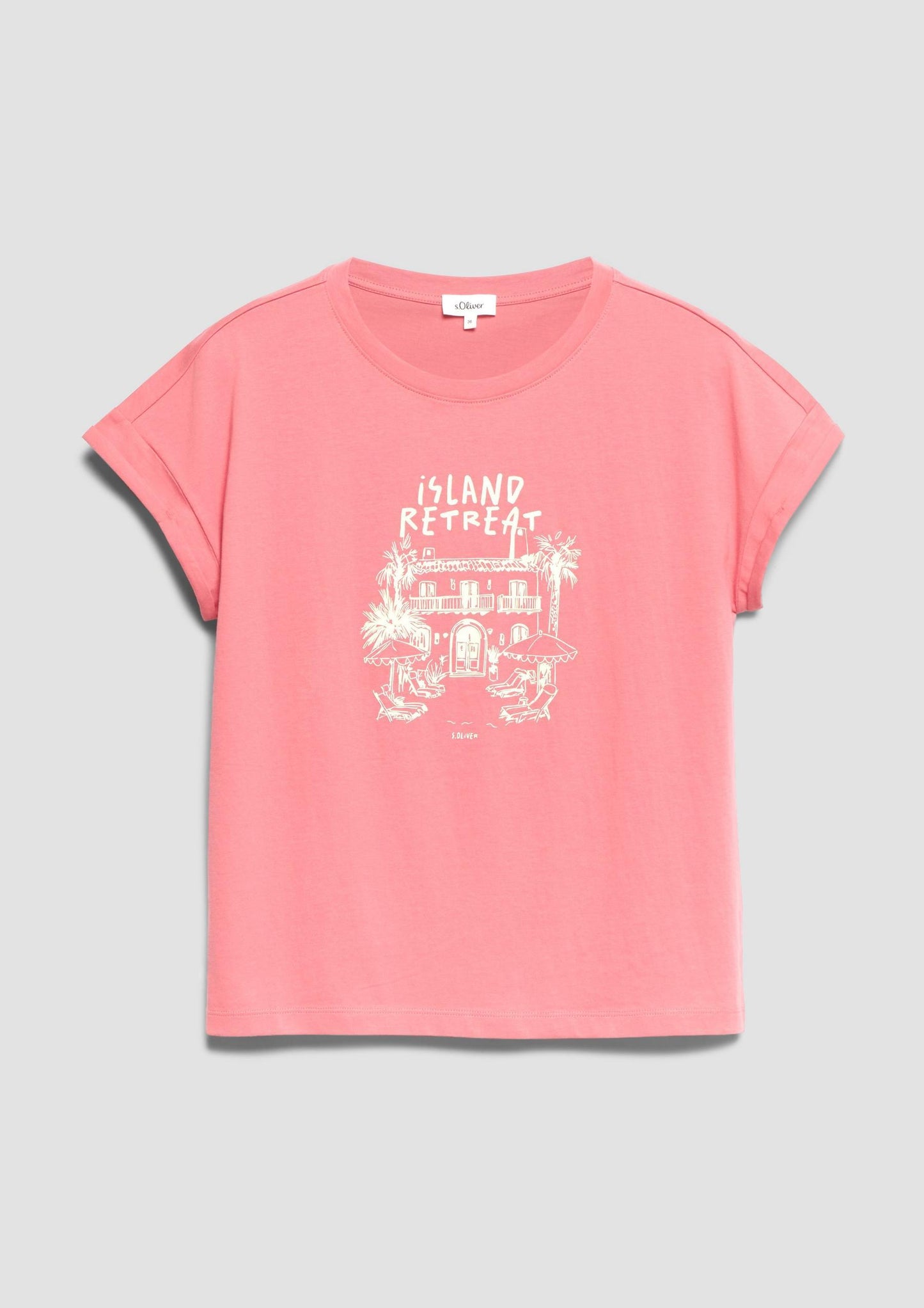 s.Oliver - T-Shirt mit Frontprint - Farbe: Koralle