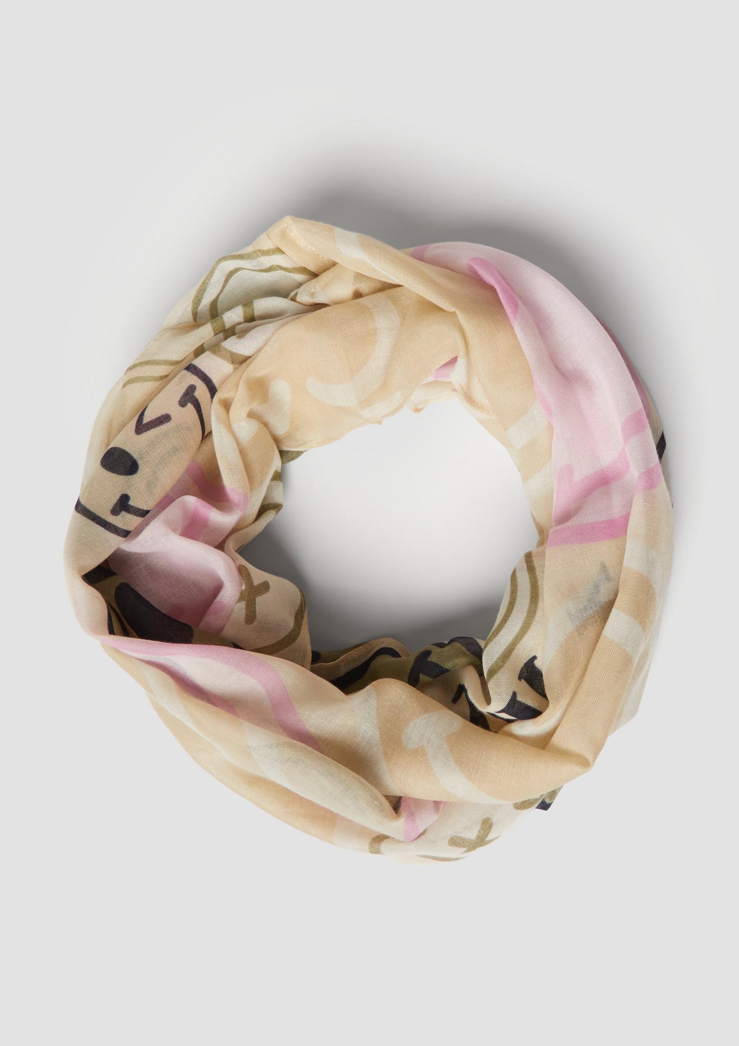 s.Oliver - Loop-Schal mit Allover-Print - Farbe: Rosa