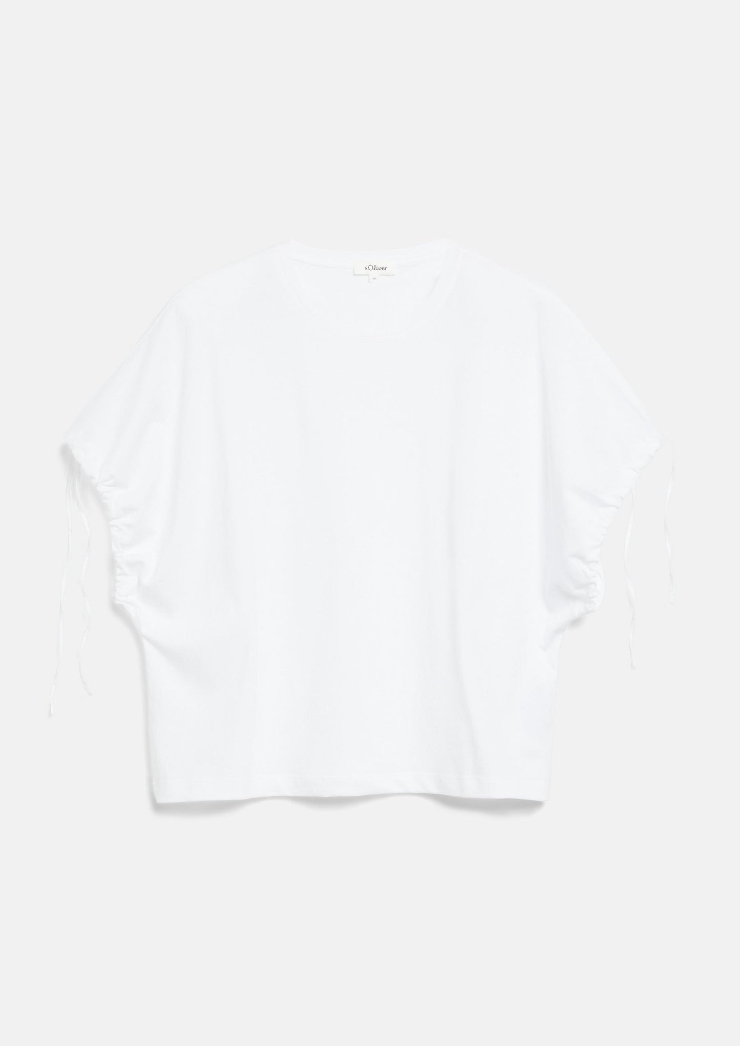 s.Oliver - T-Shirt im Relaxed Fit mit regulierbarem Ärmel - Farbe: Weiss