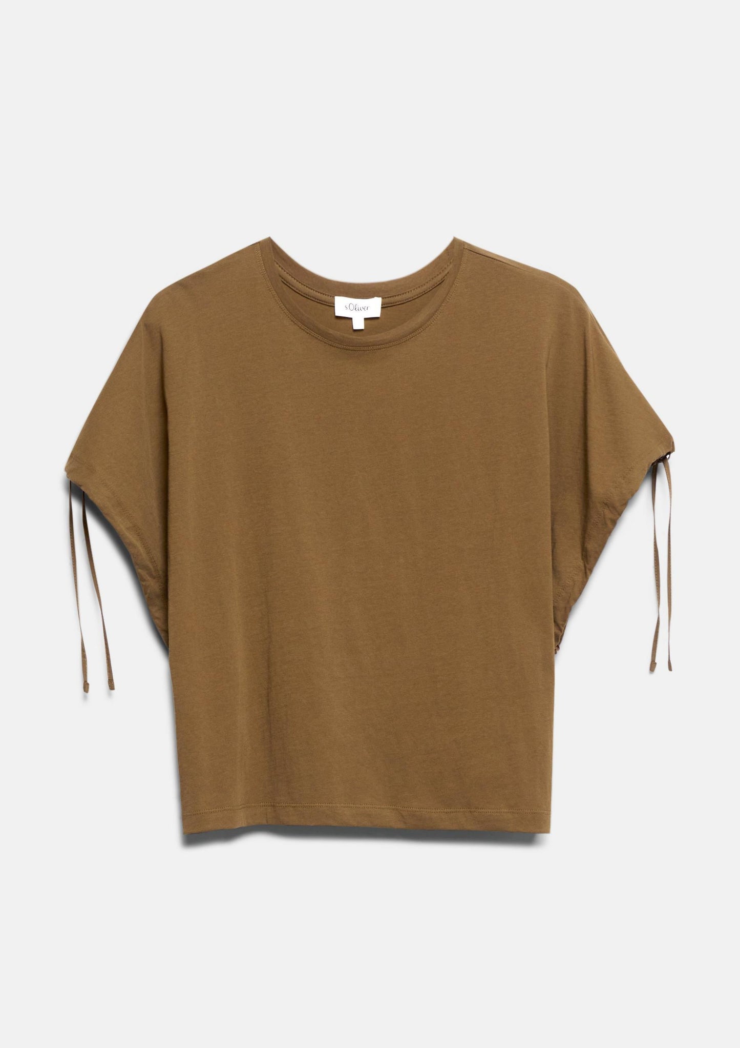 s.Oliver - T-Shirt im Relaxed Fit mit regulierbarem Ärmel - Farbe: Braun