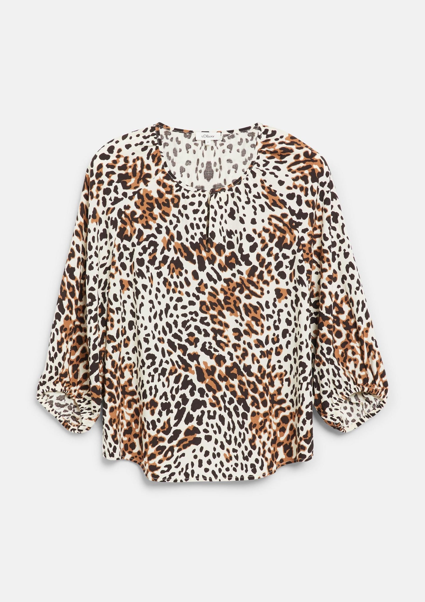 s.Oliver - Bluse im Relaxed Fit mit All-over-Print - Farbe: Natur
