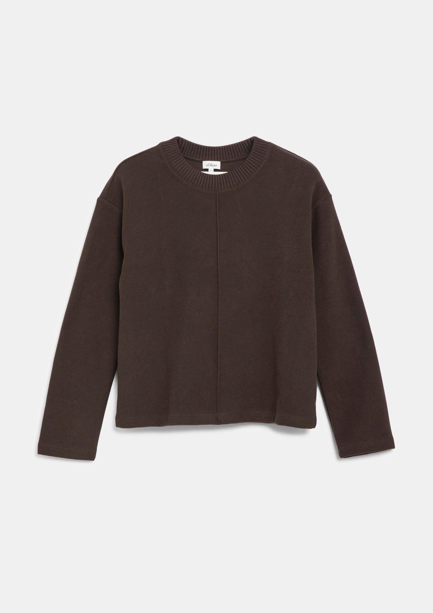 s.Oliver - Angerautes Sweatshirt im Relaxed Fit - Farbe: Dunkelbraun