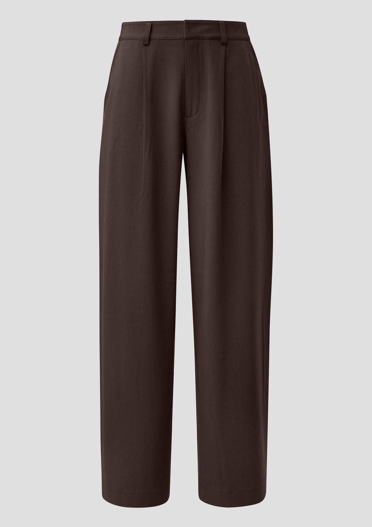 QS - Bundfaltenhose | - Farbe: Dunkelbraun