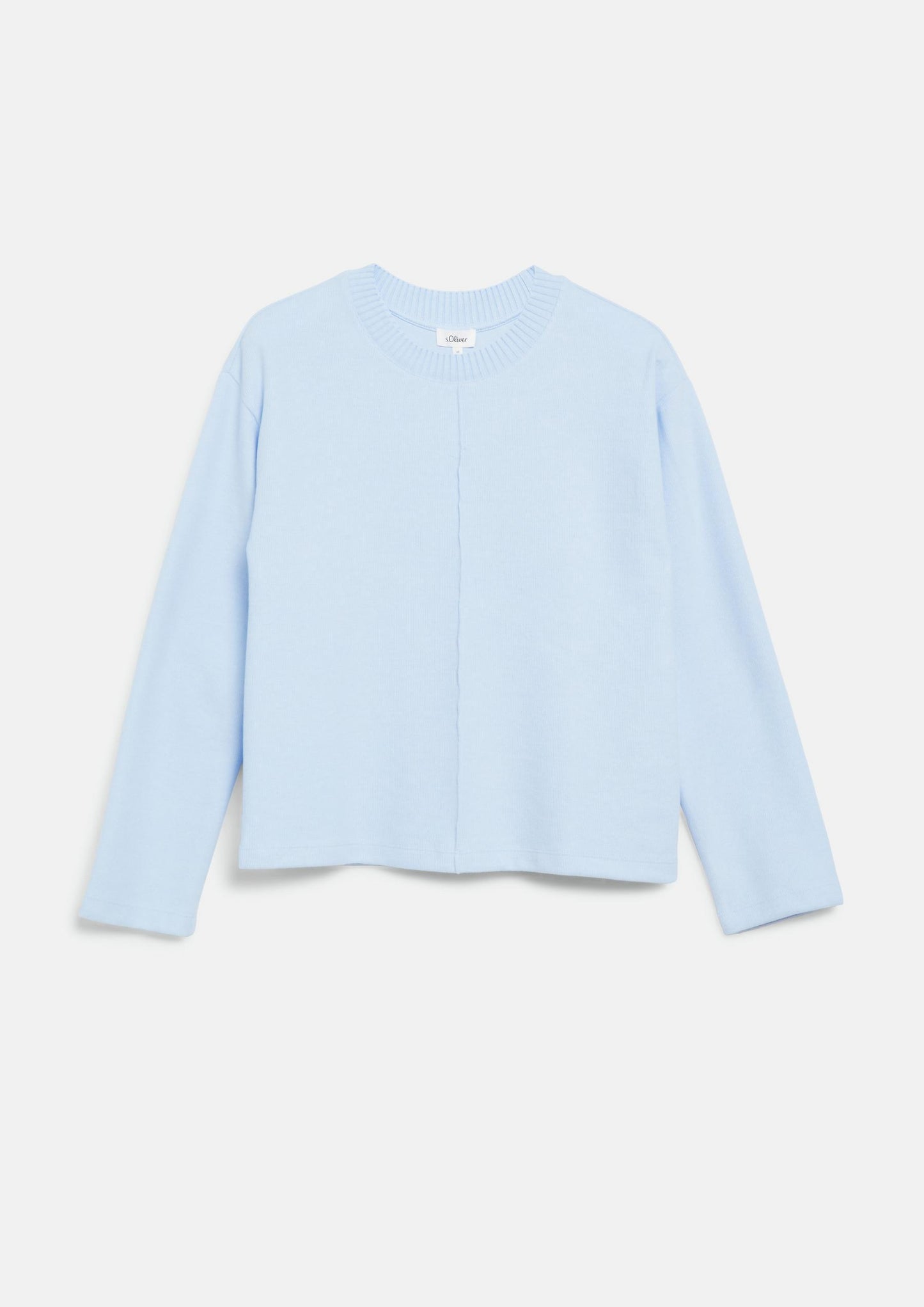 s.Oliver - Angerautes Sweatshirt im Relaxed Fit - Farbe: Hellblau