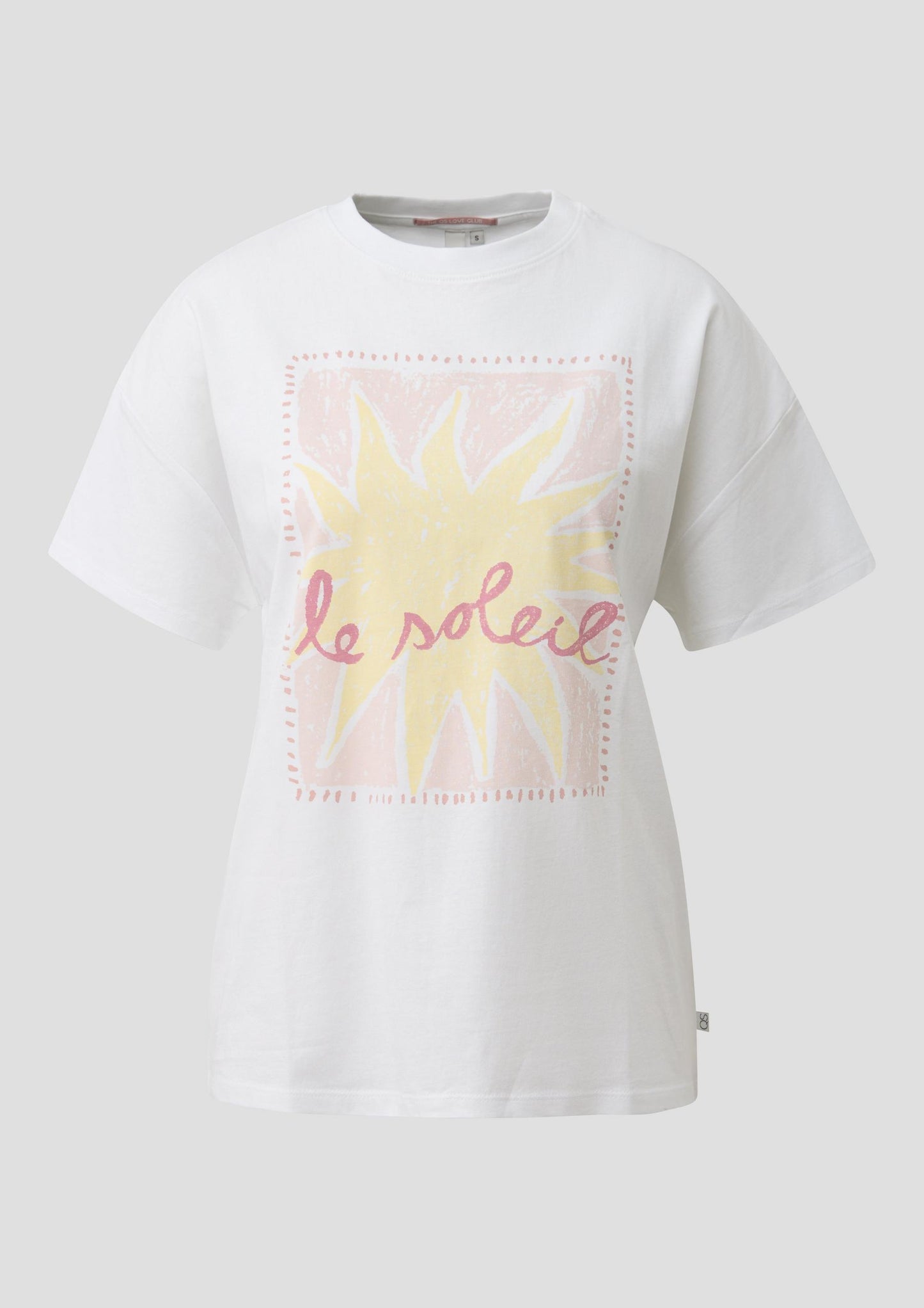 QS - Baumwoll-Shirt mit Frontprint - Farbe: Weiss