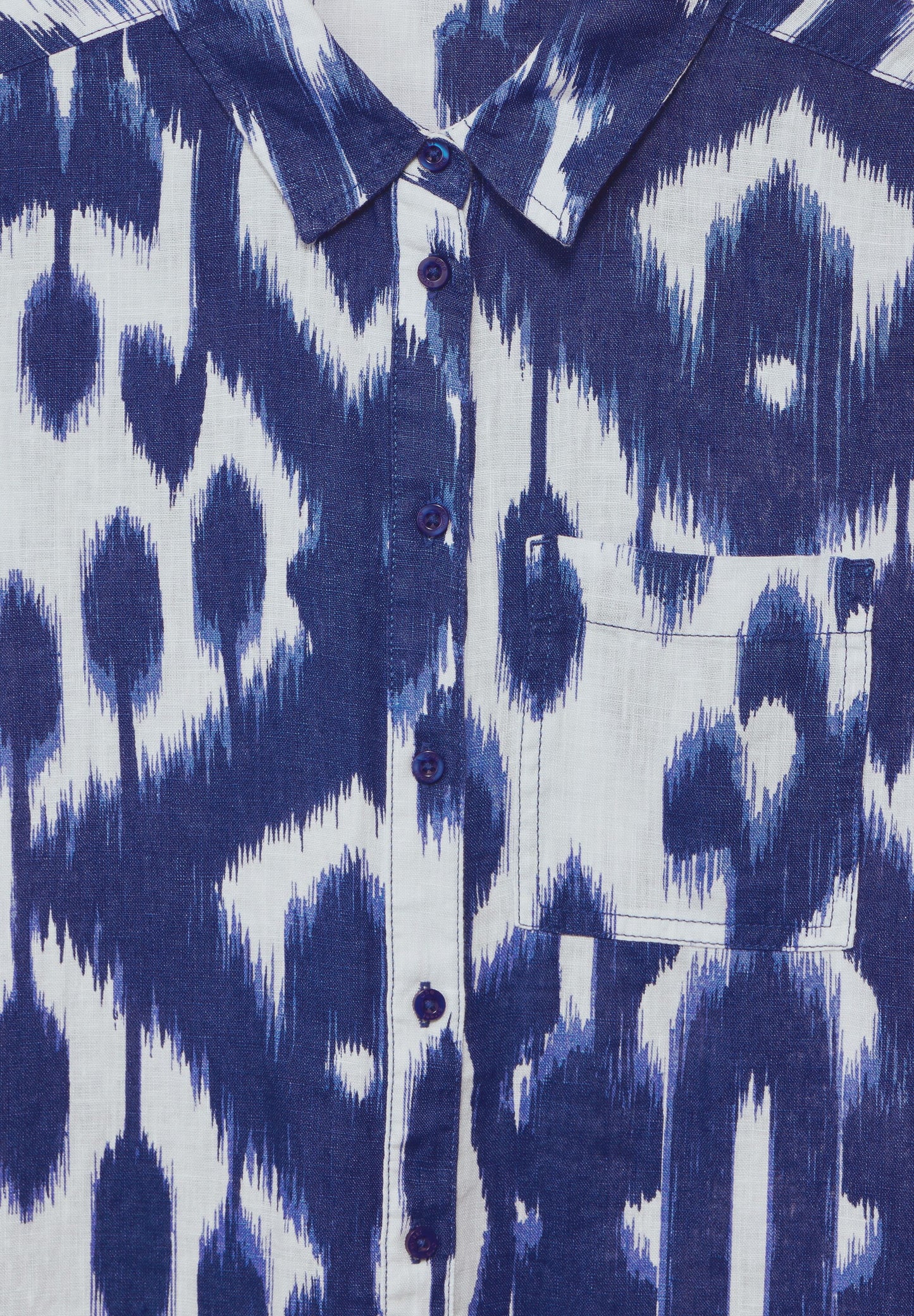 Street One - Leinenkleid mit Print - blau