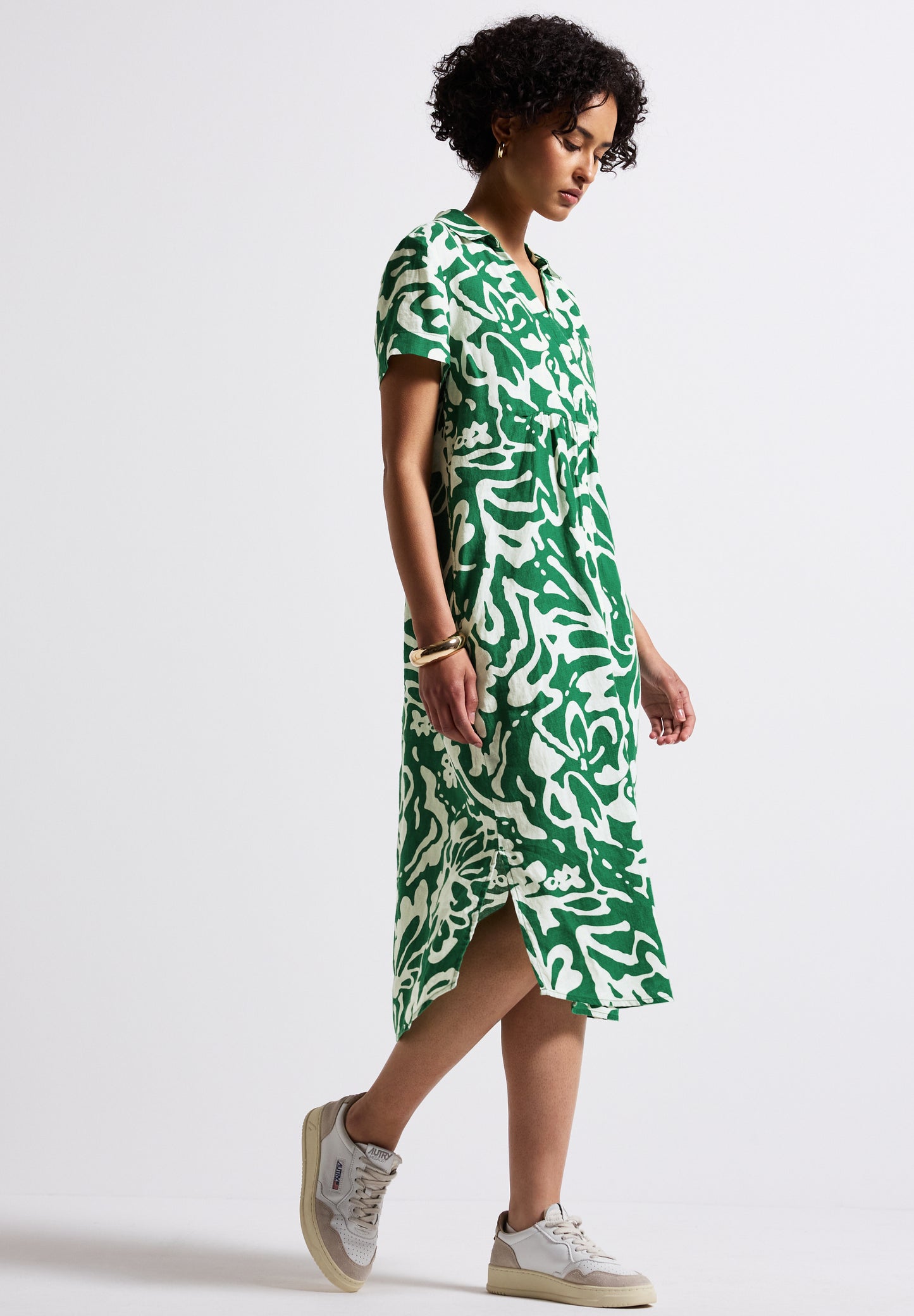 Street One Gemustertes Kleid Leinenkleid - Farbe: glowing green