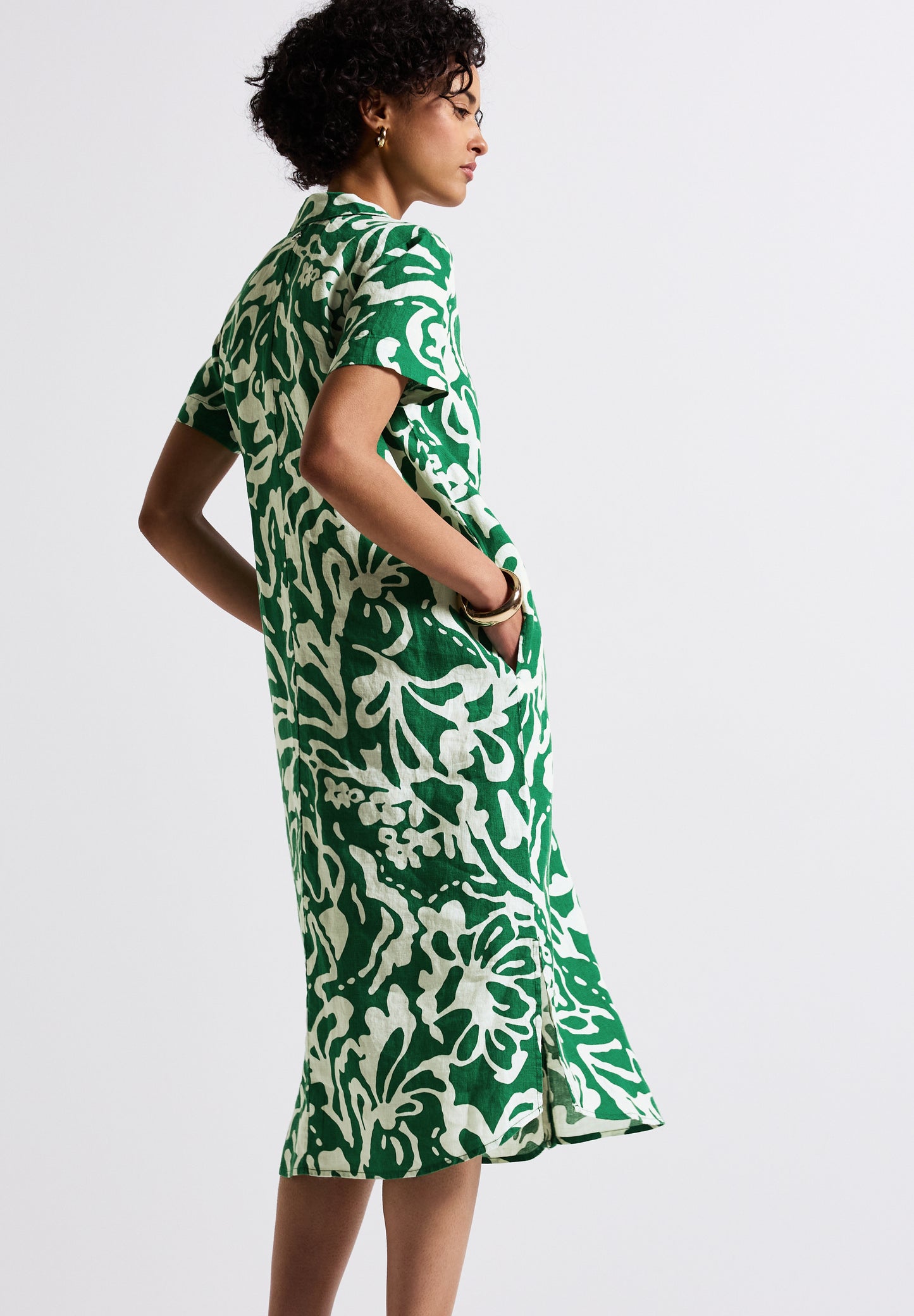 Street One Gemustertes Kleid Leinenkleid - Farbe: glowing green