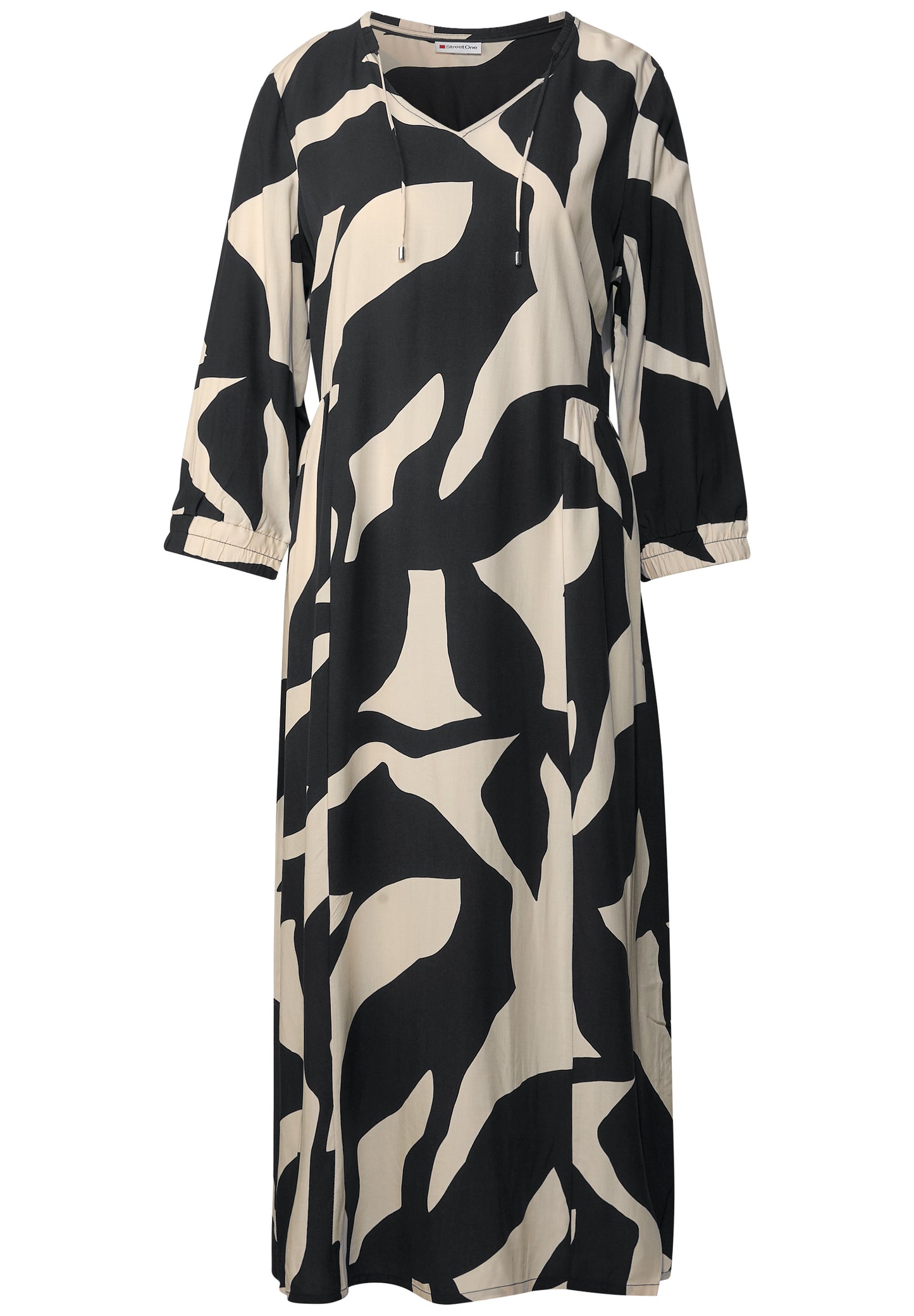 Street One Damen Kleid mit Muster - Farbe: whale tail grey