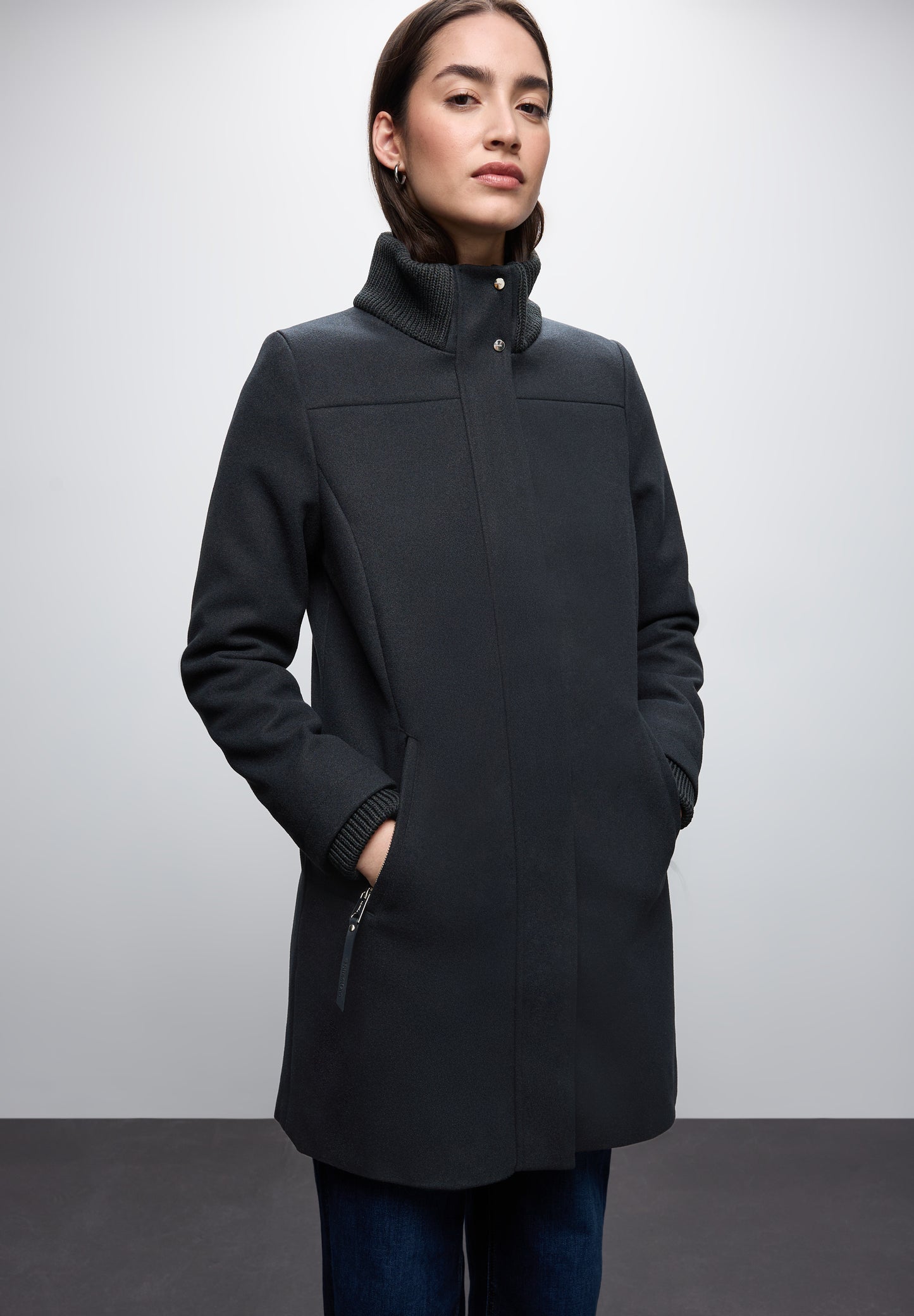 Street One Mantel mit Strickdetails - Farbe: Obsidian Blue