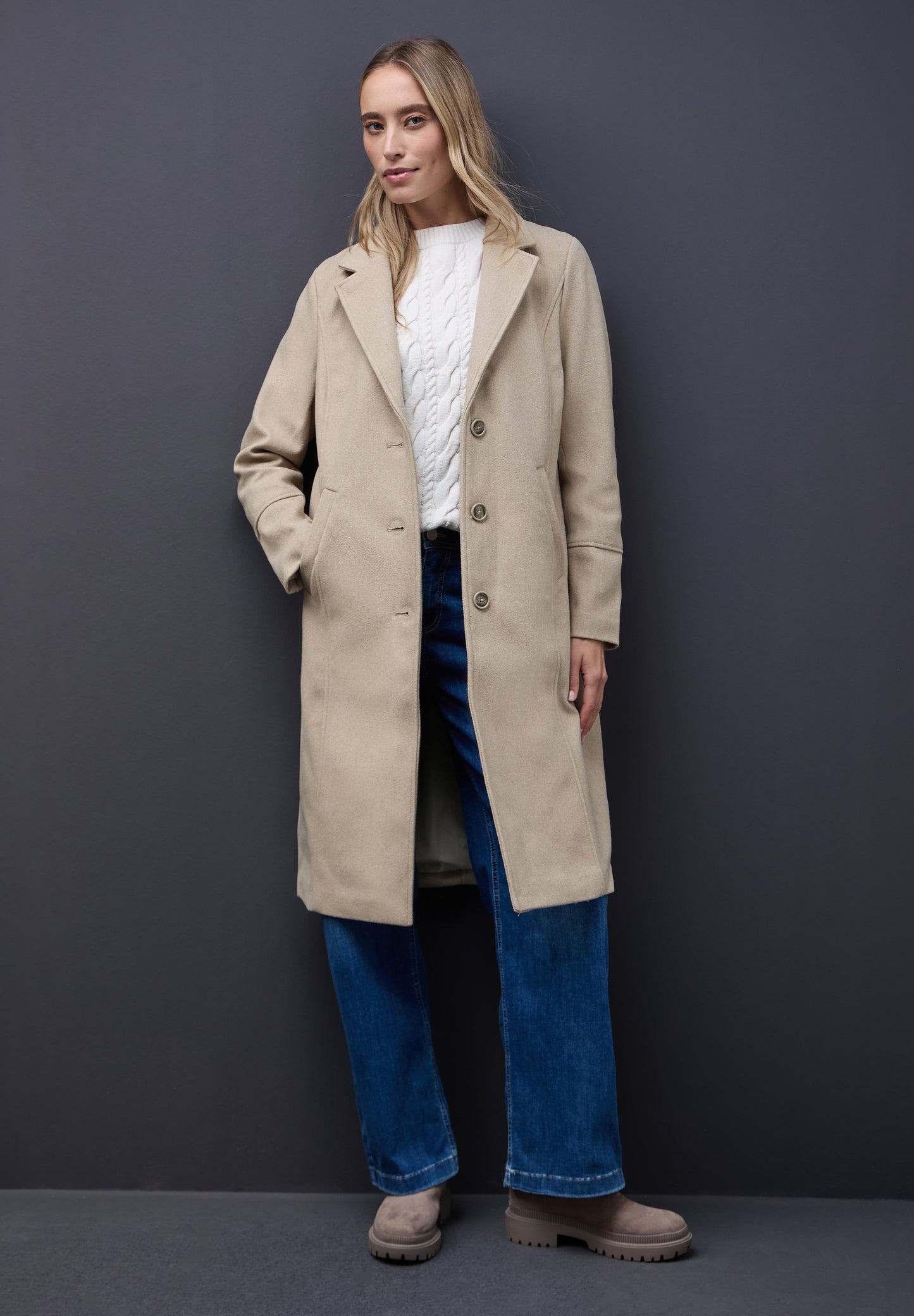 Street One Reversmantel mit Inlay - Farbe: Soft Sand Mel.