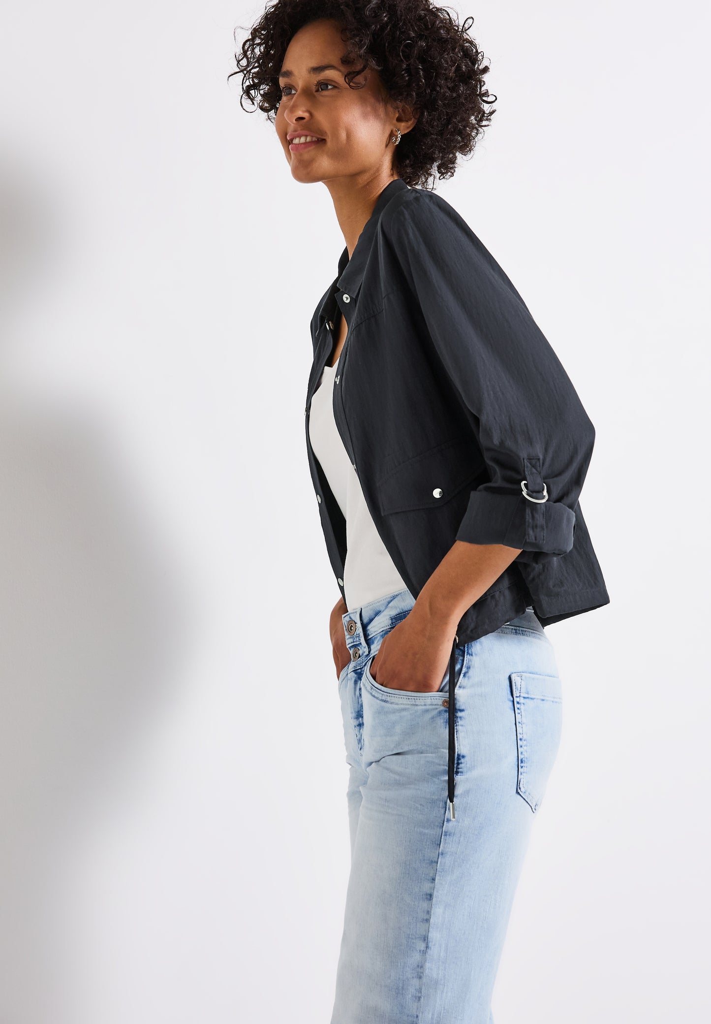 Street One Leichte Strukturjacke - Farbe: deepwater blue