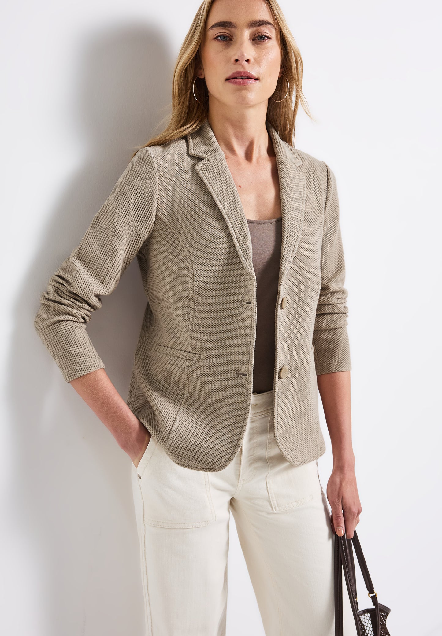 Street One Basic Blazer mit Struktur - Farbe: morning beige