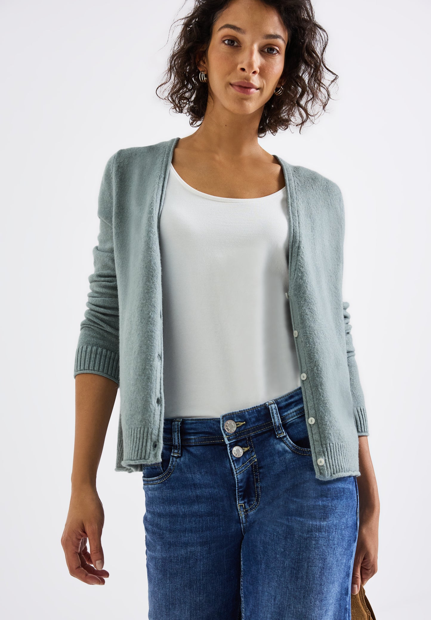 Street One Kurzer Cardigan - Farbe: nile blue mel.