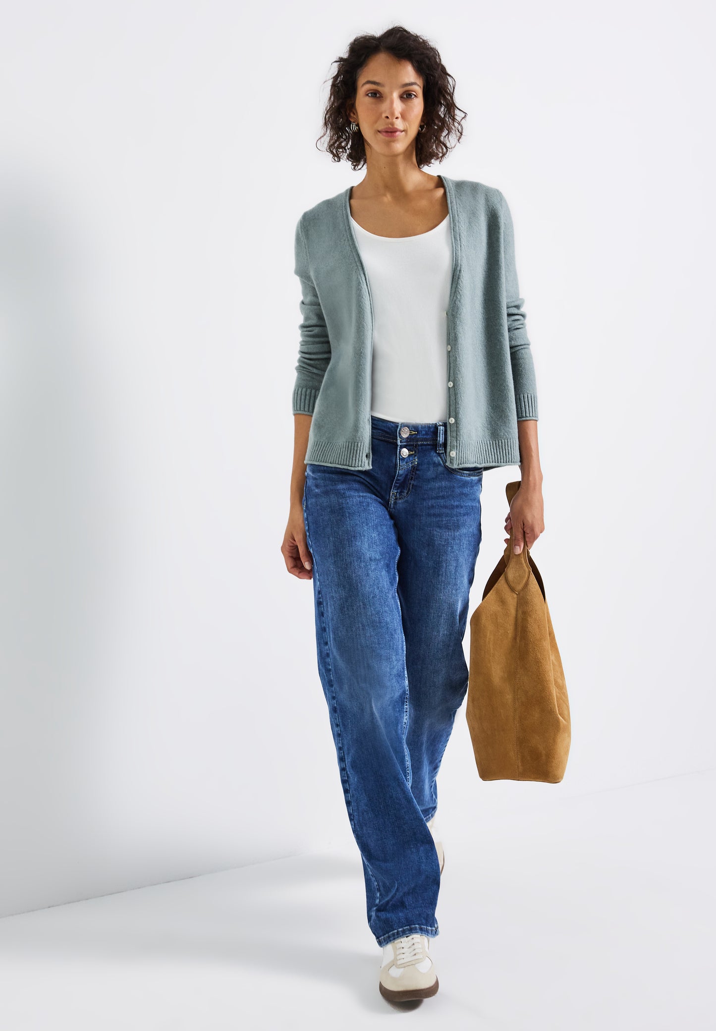 Street One Kurzer Cardigan - Farbe: nile blue mel.